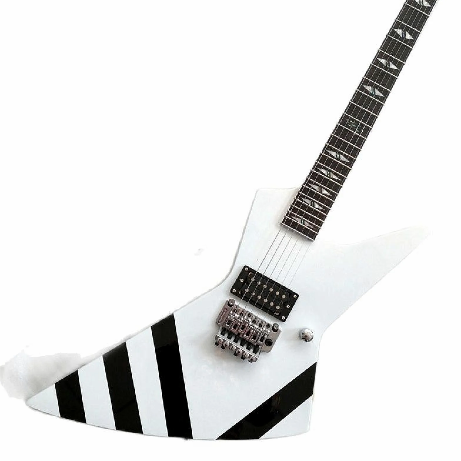 Chitarra elettrica di forma irregolare/chitarra dipinta a mano 38 pollici bianca