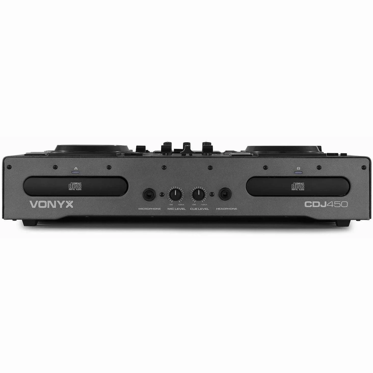 Vonyx CDJ450 DJ Workstation - 2 Lettori CD Compatibili con MP3, Funzione Bluetooth, 2 Porte USB, Mixer a 2 Canali, Media Player, Ricerca Cartella Integrata, Maniglie
