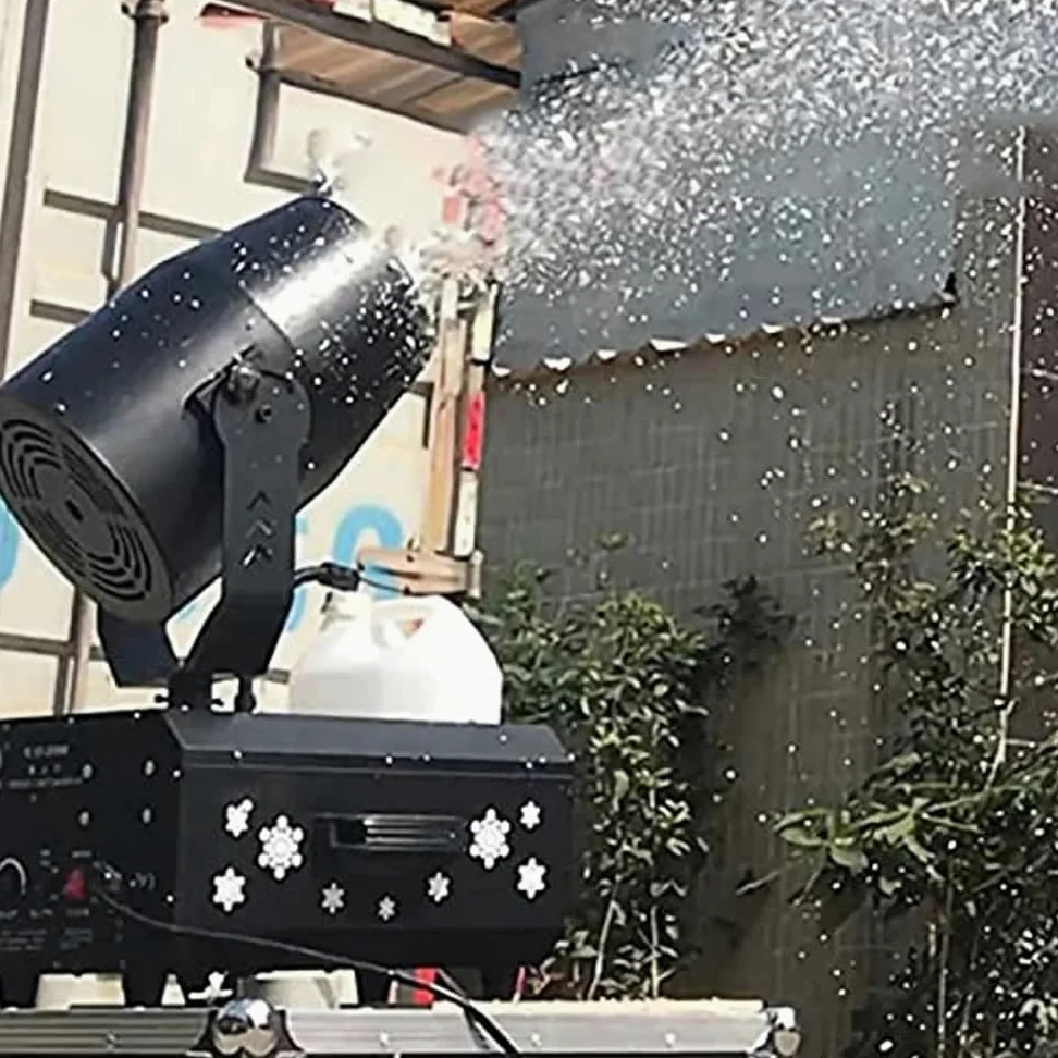 Macchina da neve professionale da 2000 W, 180 ° per fiocchi di neve natalizi, con telecomando, effetto fiocchi di neve finti che cadono, distanza di spruzzatura di 3-5 m, per palcoscenico DJ
