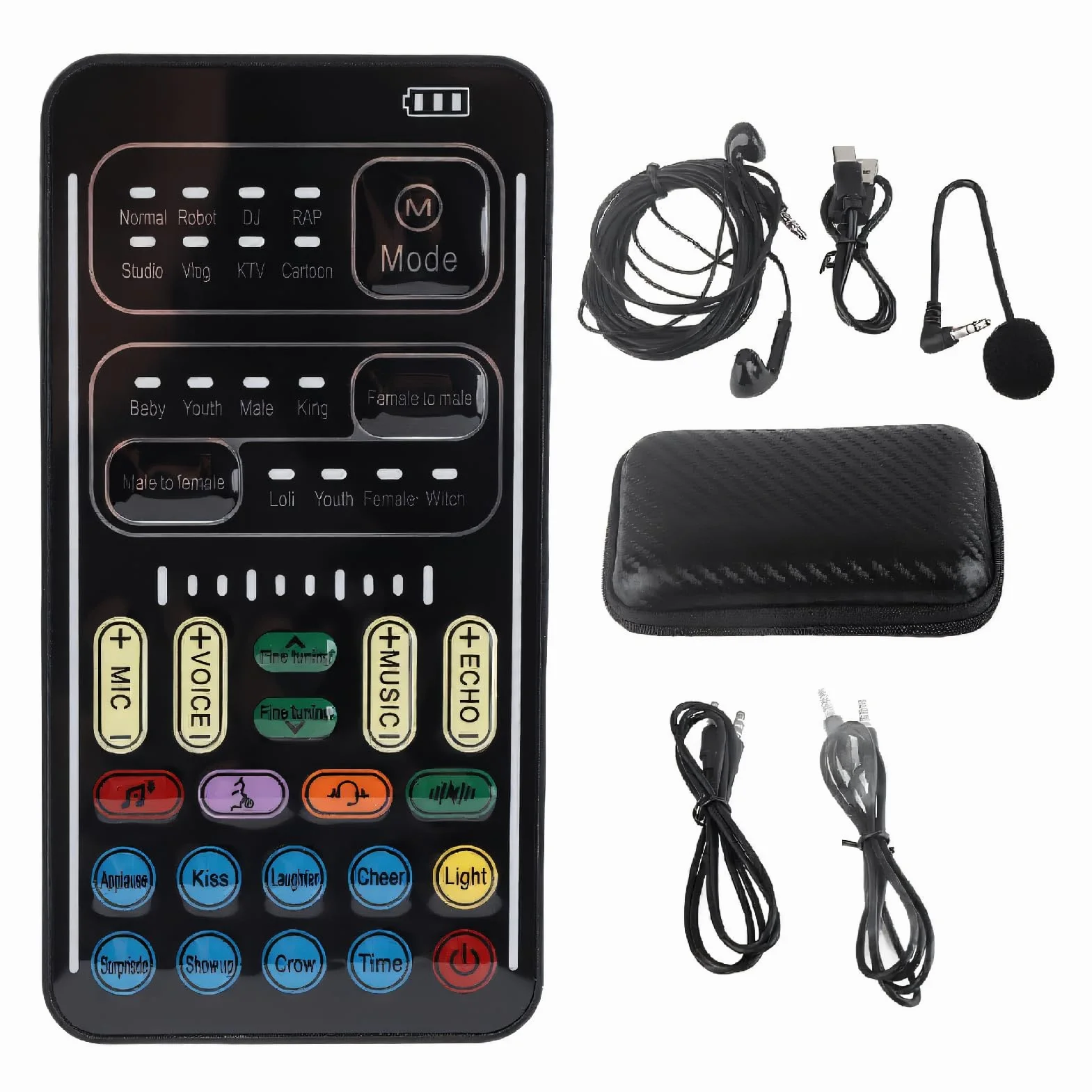 Annadue Cambia Voce, I9 Cambia Voce Set Portatile Registrazione Mini Scheda Mixer Live Streaming con Cuffie Microfono, per //Switch/PC(Nero)