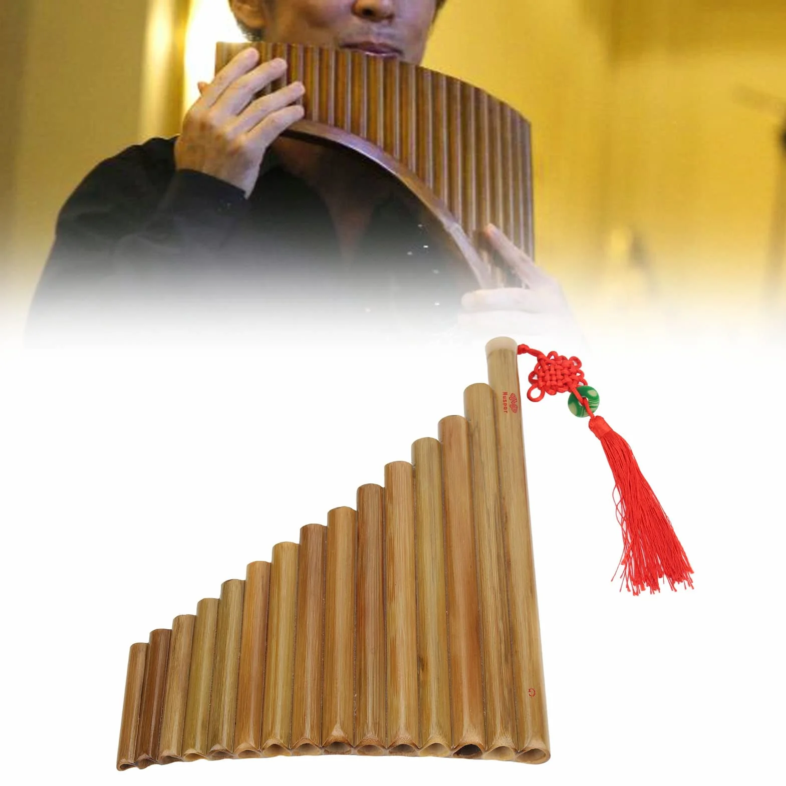 Flauto di Pan, flauto di Pan a 15 tubi ecologico privo di inquinamento per principianti per giocare(Mano destra) Suonare strumenti musicali