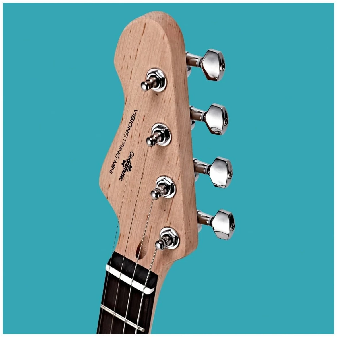 VISIONSTRING Mini Chitarra Elettrica Mancina 1/2 con Altoparlante, Nero | Chitarra Bambini 1/2 con Altoparlante Integrato, Borsa Tracolla Accordatore e Plettri, Mancina, Nero