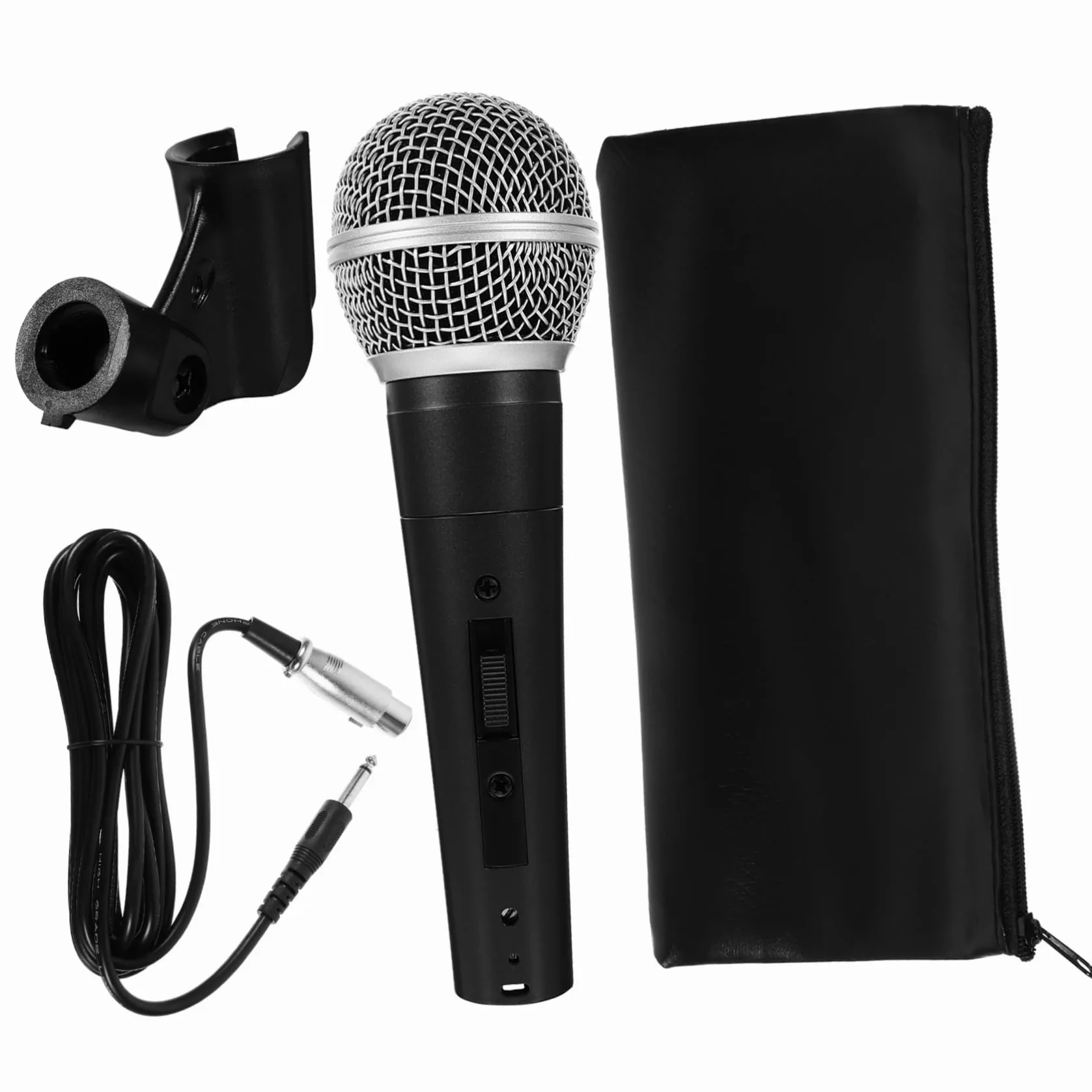 YARNOW Microfono Dinamico con Cavo Nero Microfono Professionale per Cantare e Registrare con Costruzione Resistente e Design Classico per Performance e Speaker