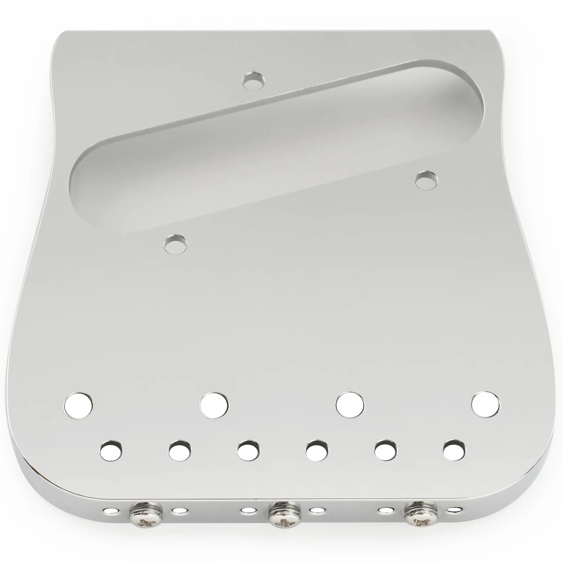 Musiclily Ultra BT013 54mm Curvo Ponte TL Compensato 3 Sellette Cromato | Piastra in Ottone, per Chitarra Elettrica tipo Tele