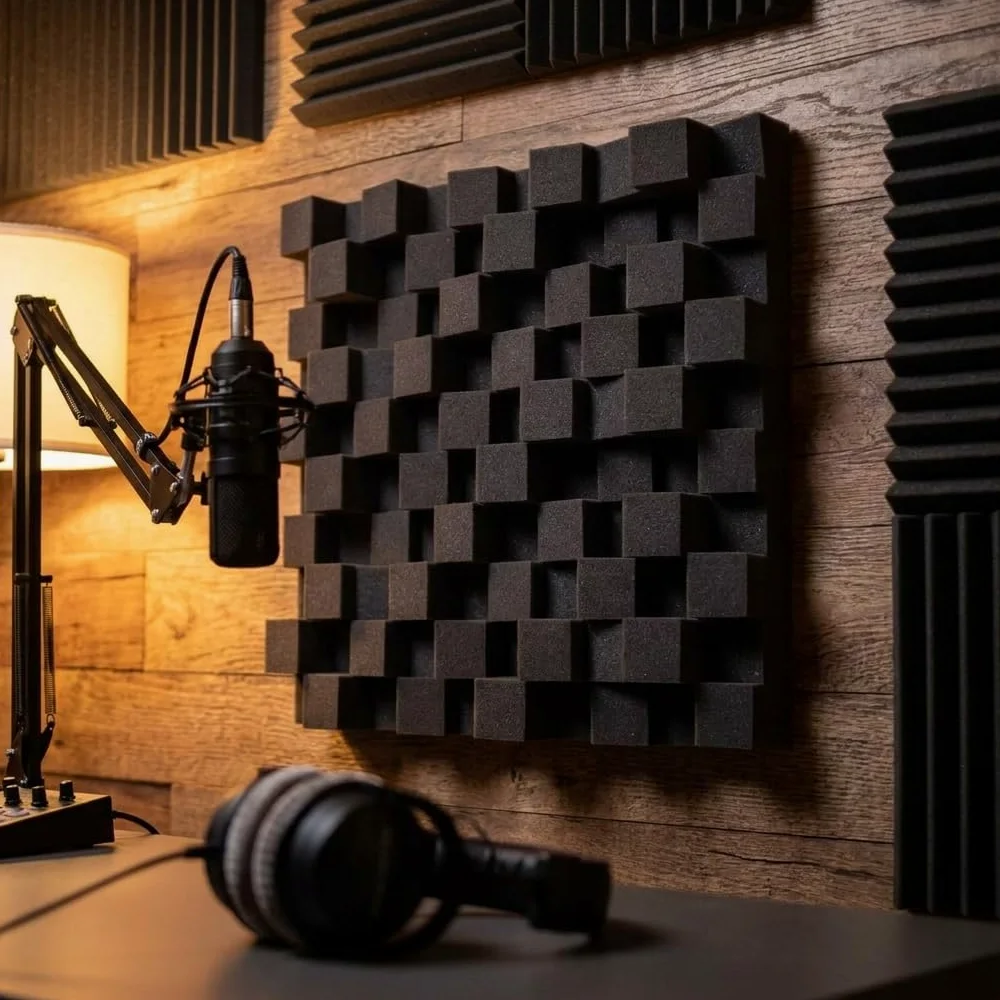 Pannello Acustico Fonoassorbente, 50x50cm, Diffusore QRD 2D, 10cm Spessore. Per Pareti e soffitto. Inclusi Ganci di installazione. Non spedito sottovuoto.