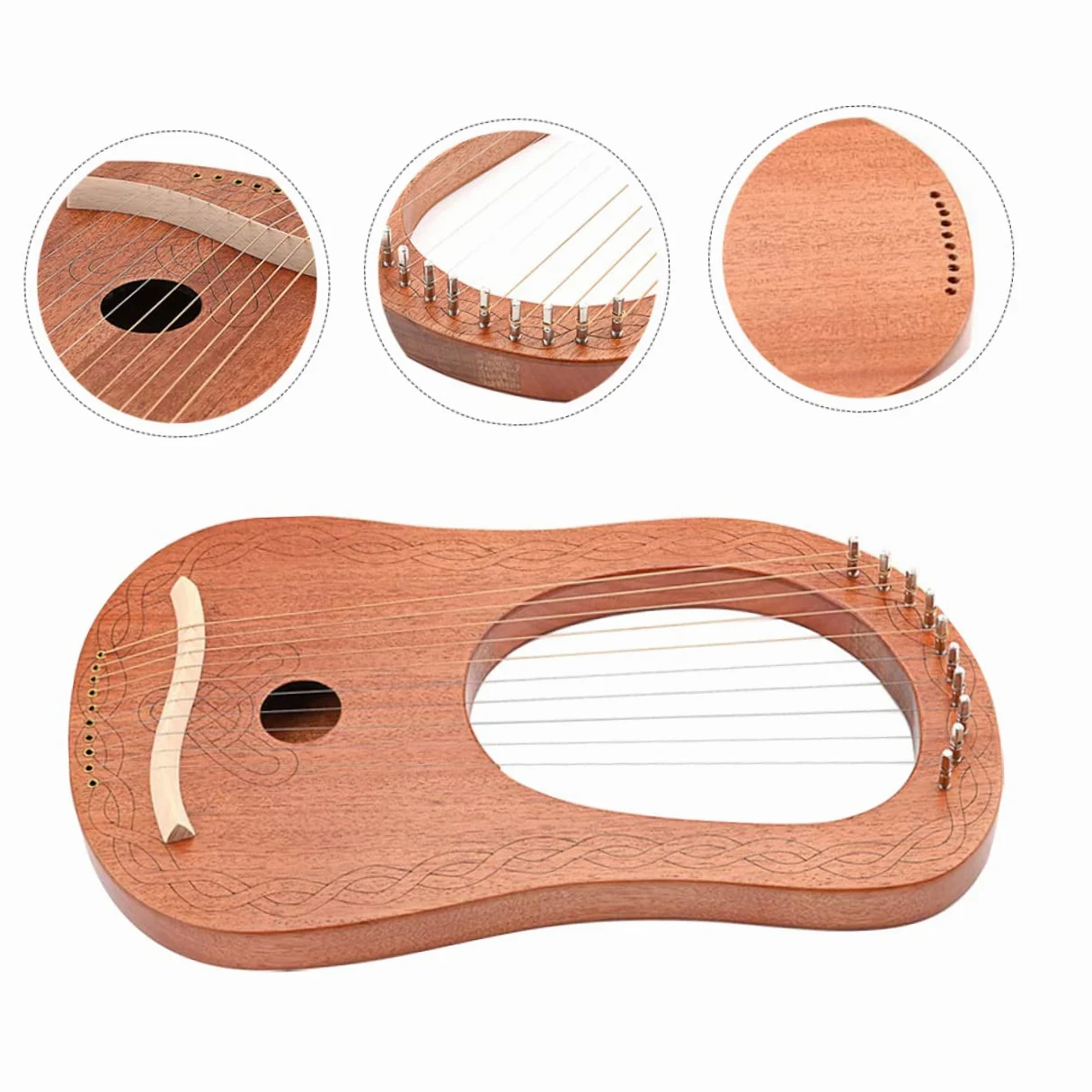 SUPVOX Arpa Lira in Legno Portatile Corda Resistente Kit Di Strumenti Musicali Per Principianti e Amanti Strumento Musicale Orchestrale Per Ragazza e Adulti