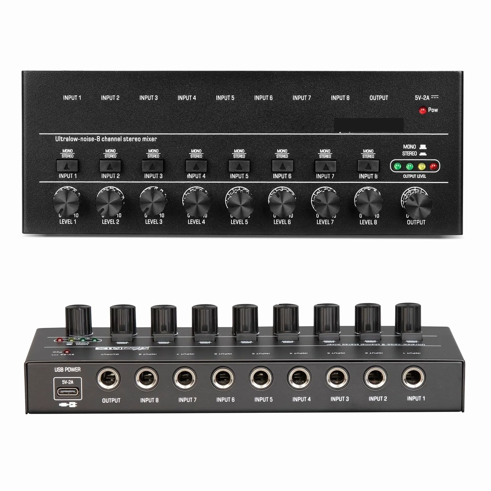 4 6 8 Canali Mini Mixer Audio Mixer Audio Mini Mixer Stereo Mixer Di Linea Portatile A Bassissimo Rumore For La Registrazione Di Apparecchiature Audio(MX6-White)