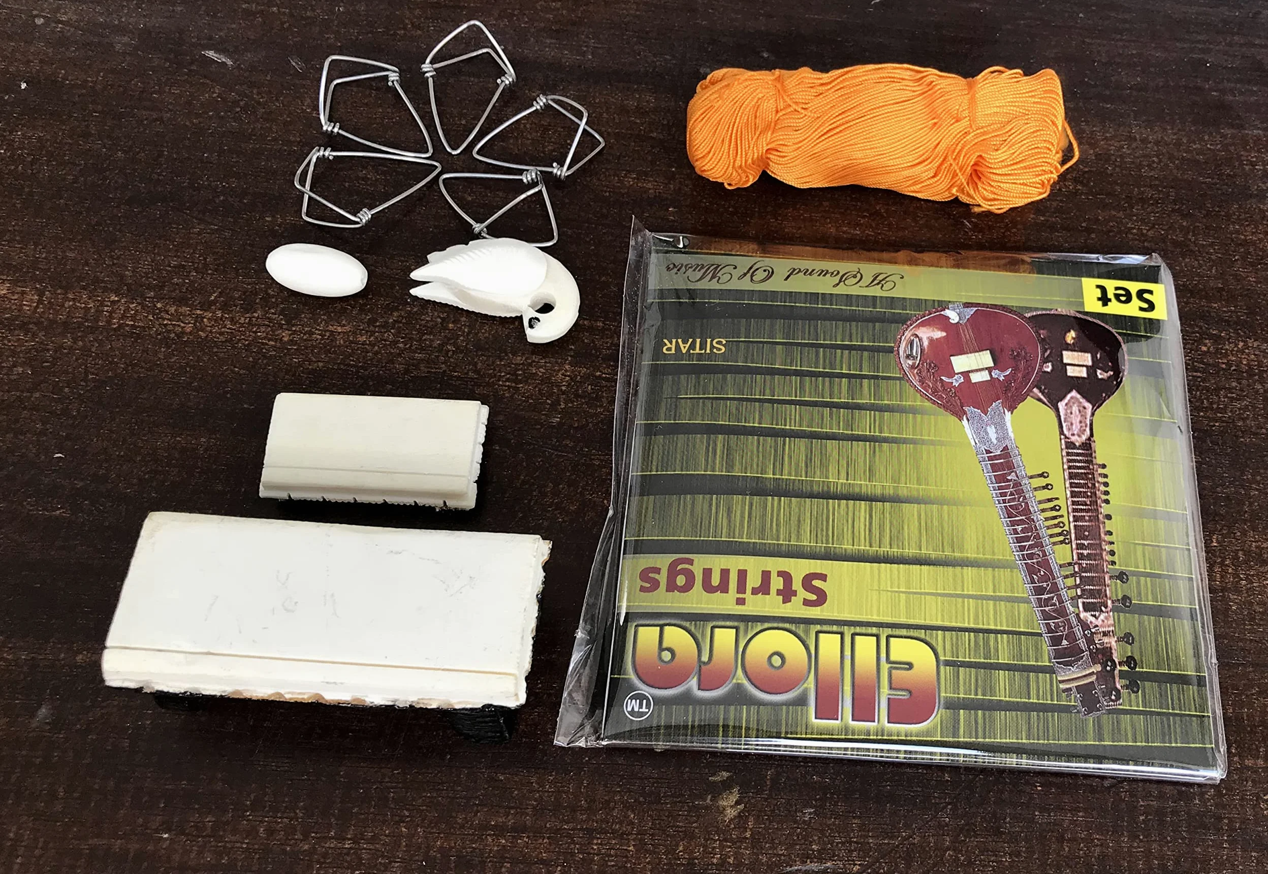 Sitar Accessori Corde Ponte Mizrab filo tuning perline tutto in uno