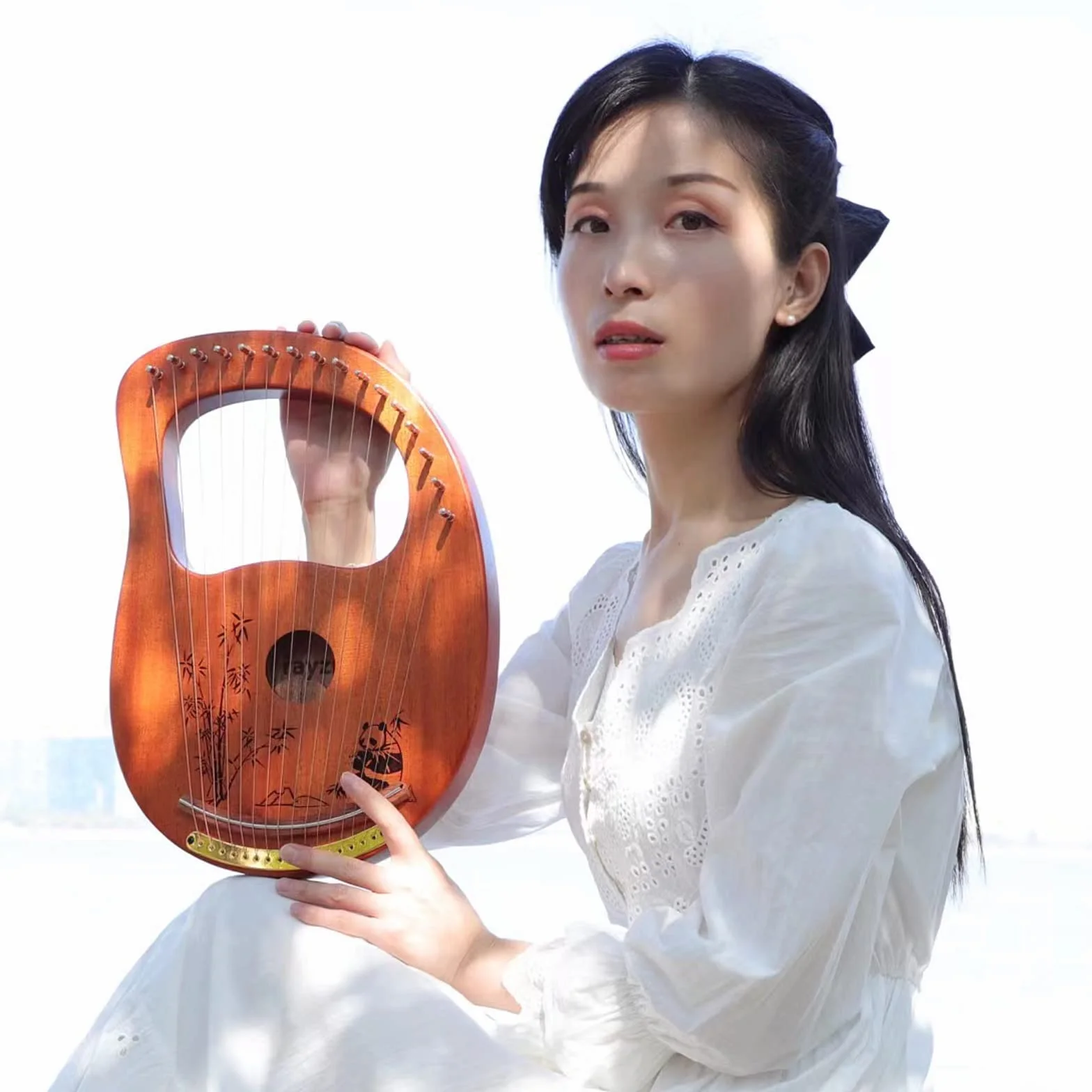 Rayzm Lyre Harp, strumento lira in legno massello di mogano con design brevettato, arpa portatile a 16 corde in metallo per adulti/bambini/principianti
