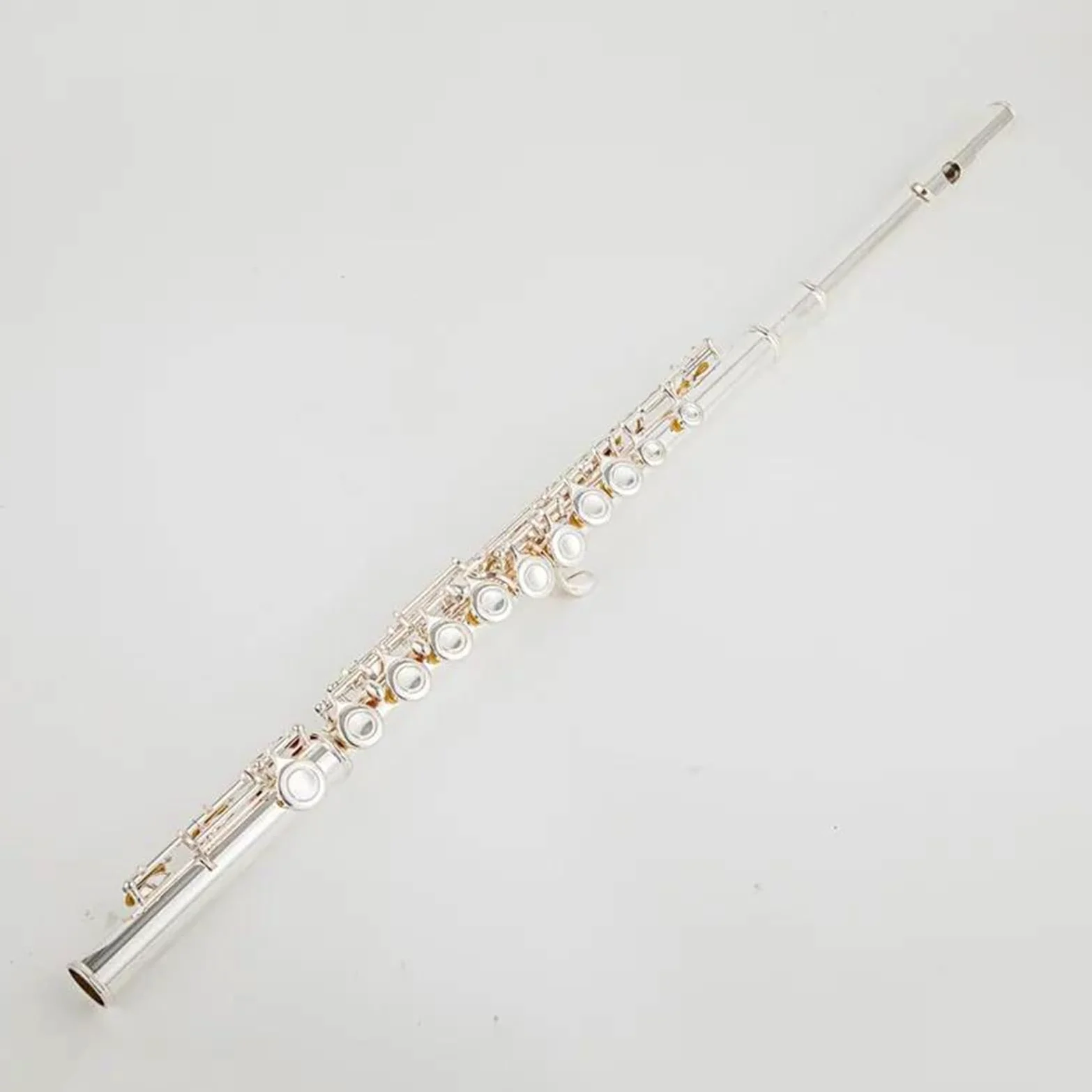 Flauto Traverso Flauto Placcato Argento 16 Chiavi Flauto Foro Aperto E-Mech Strumento Musicale