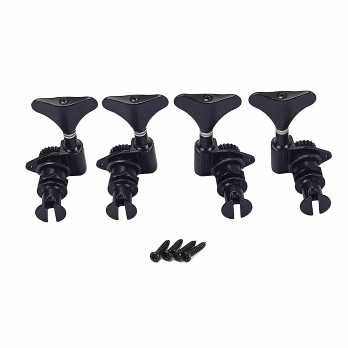 Meccaniche Ukulele Chiuse in Metallo Nero, Set 2L 2R Ferrules | Accordatore per Ukulele GC117, Sostituzione per Piroli Usurati o Rotti, Viti Incluse