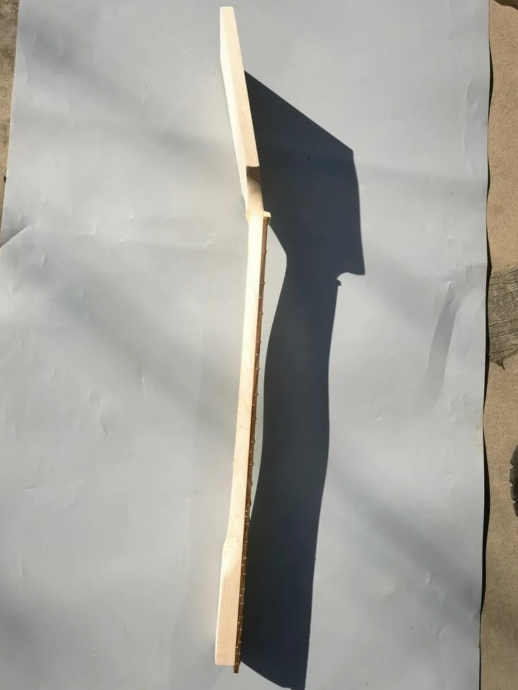 Manico For Chitarra Da 22 Tasti, Tastiera In Acero E Palissandro 27 Pollici, Baritono, Testa A Paletta
