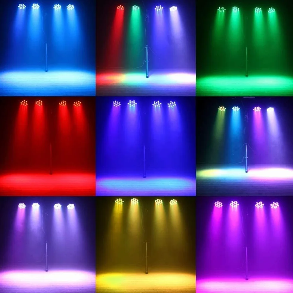 LED Par a Batteria, 4 Pezzo 36W RGB a Batteria, LED Faretto con Telecomando, Luce Discoteca per DJ, Club, Festival