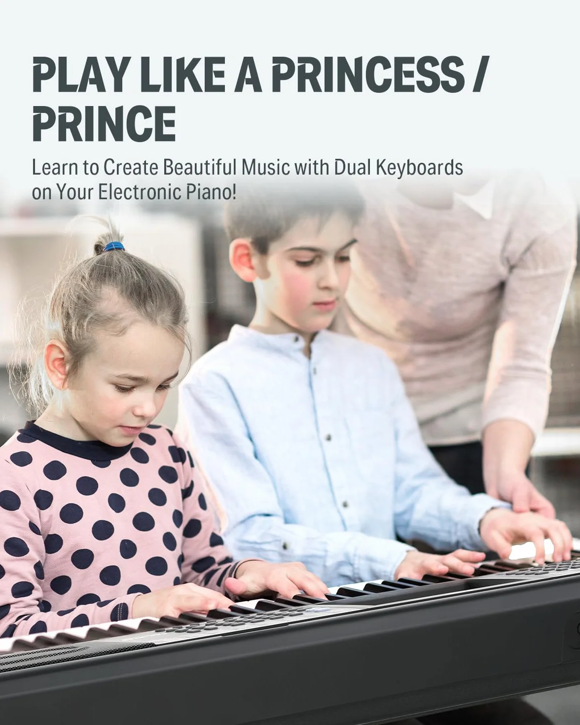 Donner Tastiera pianoforte, tastiera per pianoforte a 61 tasti per principianti/professionisti, pianoforte elettrico con microfono e applicazione pianoforte, supporta MP3/USB MIDI/microfono