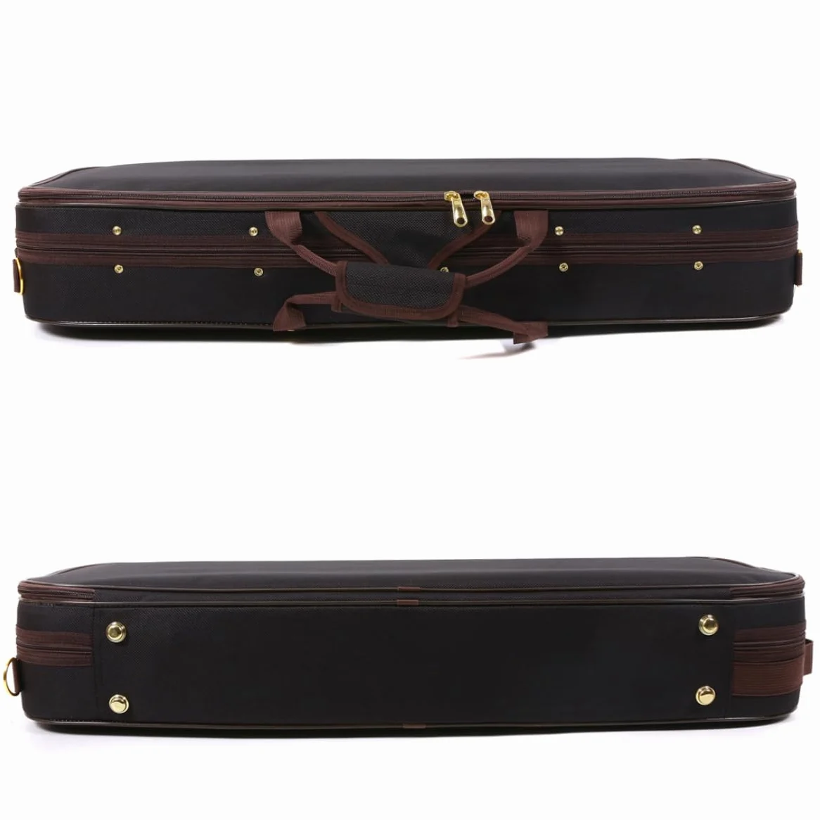 Scatola per violino in tela 4/4 Full Size Custodia oblunga in legno con cinghie resistenti 2 supporto per archetto da viaggio custodia per violino