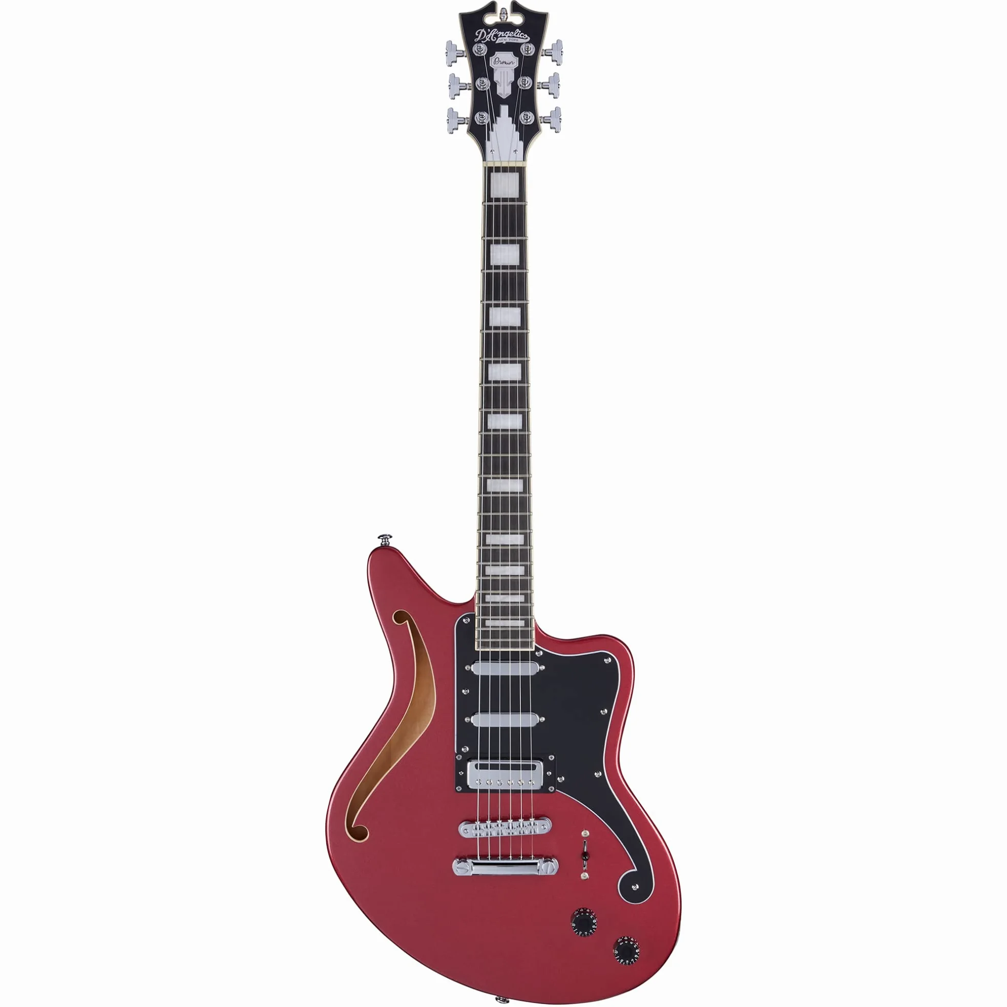 D'Angelico Premier Bedford SH Oxblood Semi-Acoustic Guitar with Gig Bag