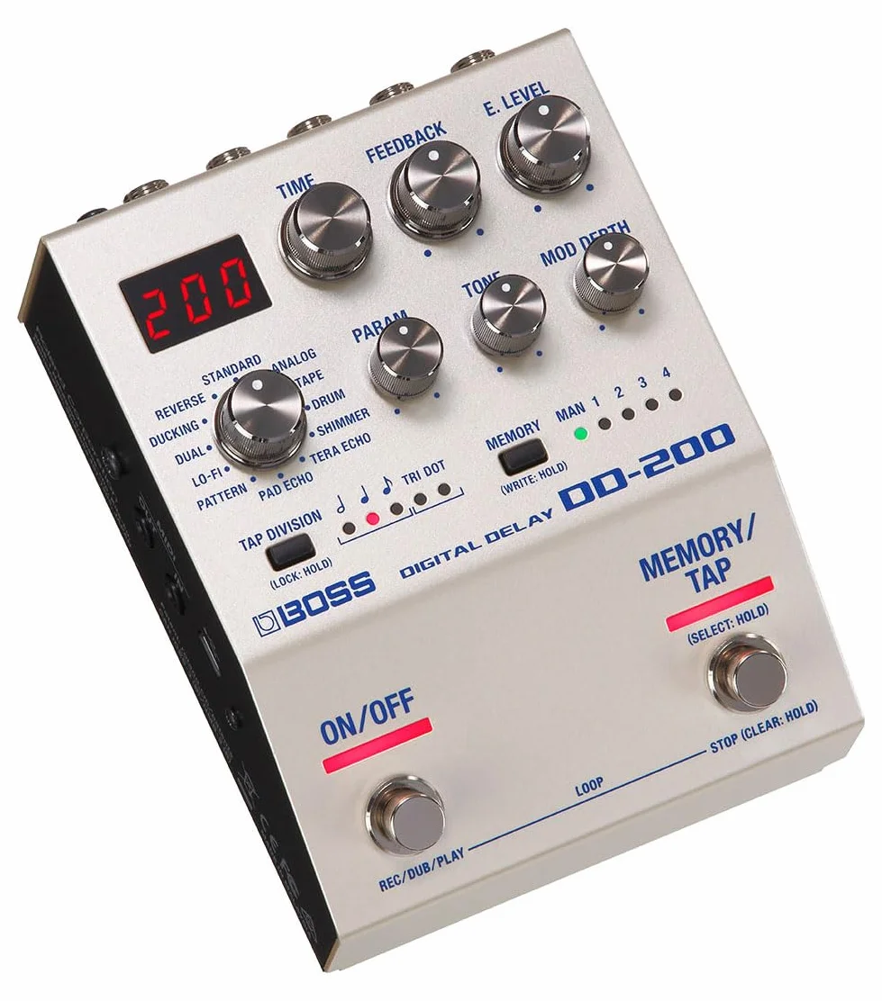 BOSS DD-200 Delay digitale, Suono di classe assoluta con conversione AD/DA a 32-bit, elaborazione a 32-bit in virgola mobile e frequenza di campionamento di 96 kHz