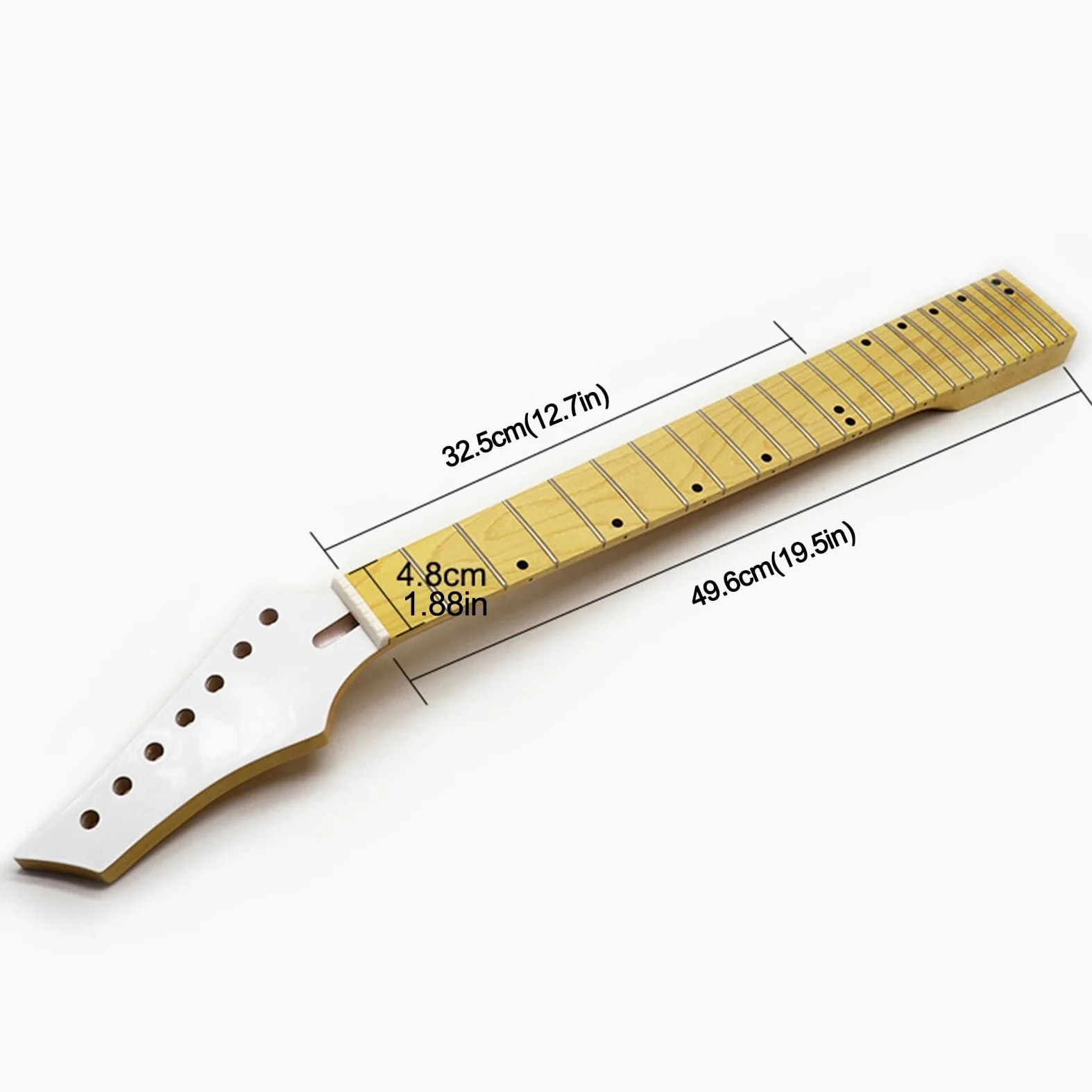 BAMFY Manico Chitarra Mano Sinistra 24 Tasti Acero Canadese Manico Per Chitarra Elettrica Strumento Accessori Manico Chitarra Baritono Sostituzione Manico Di Ricambio