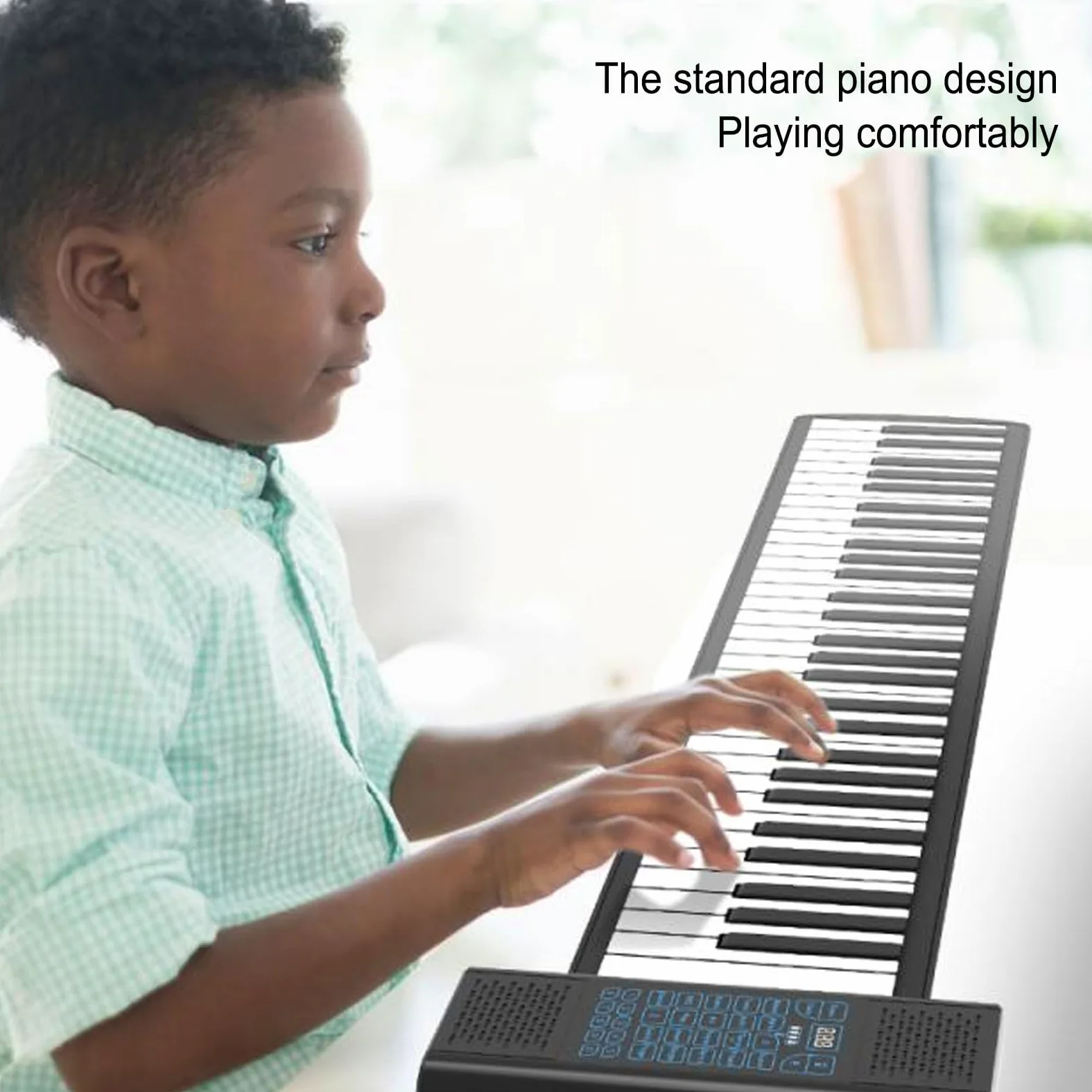 Asixxsix Tastiera per Pianoforte Pieghevole, Tastiera Elettrica per Pianoforte Portatile Pieghevole a 88 Tasti con Altoparlanti Integrati, 128 Toni, 128 Ritmi, 14 Brani Demo e Uscita