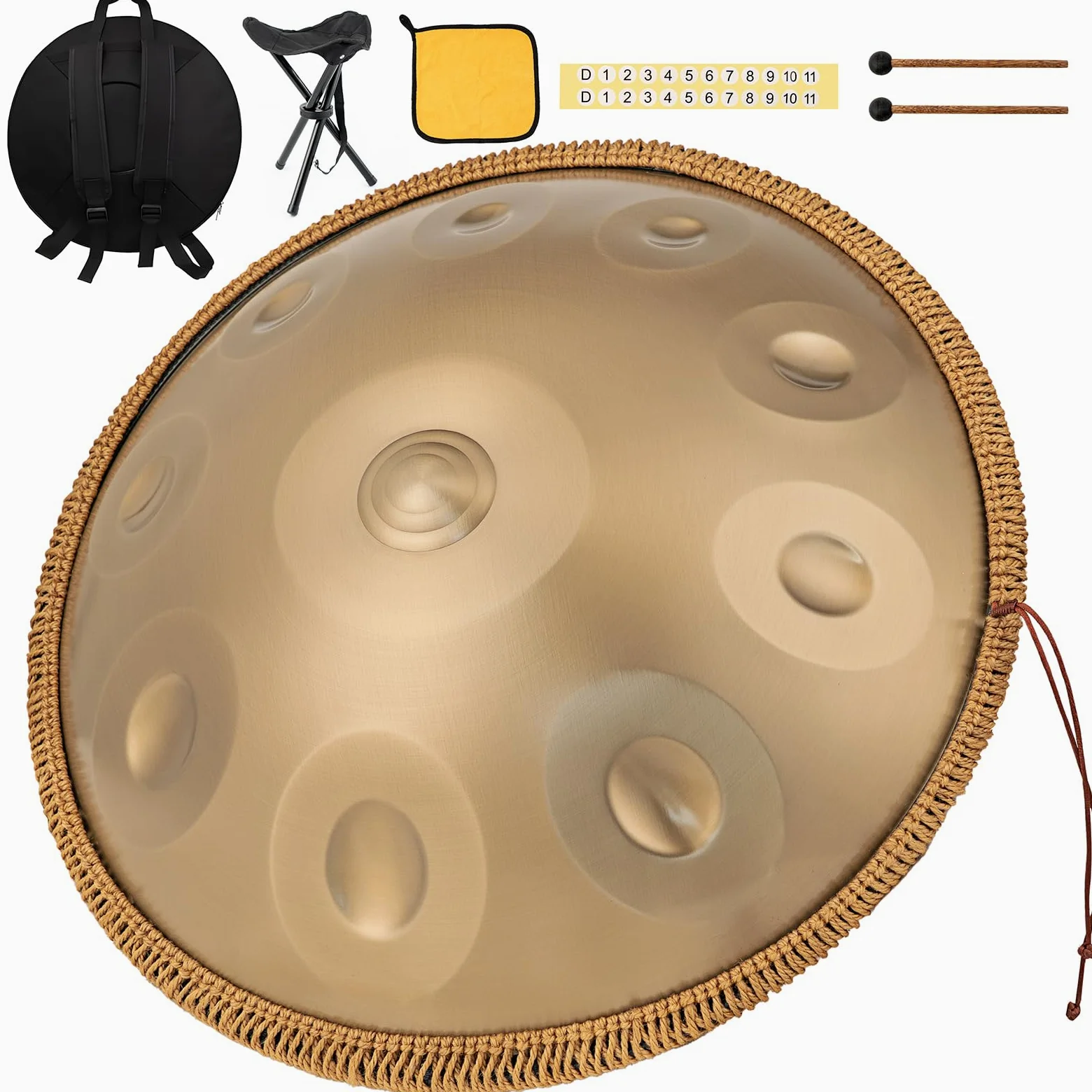 440 Hz Handpan Drum 10 Toni 22 Pollici Handpan Instrument Re Minore Handpan Music Percussione Armonica con Risonanza Confortevole Ideale per Principianti Sound Healing Meditazione