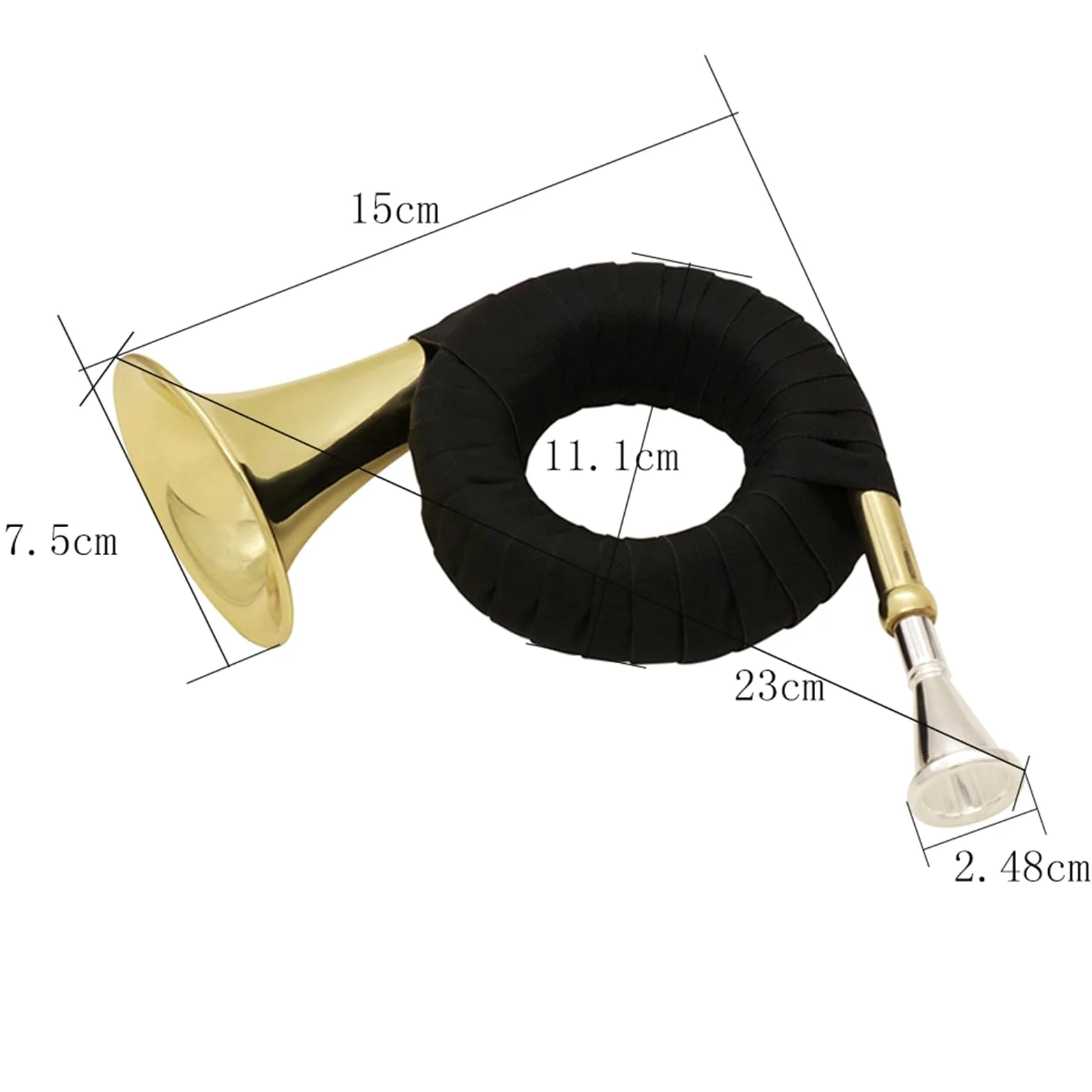 Strumento In Ottone Si Bemolle Grande Corno Da Caccia Corno Francese Corno Francese Dorato Con Supporto Kit Corno Francese