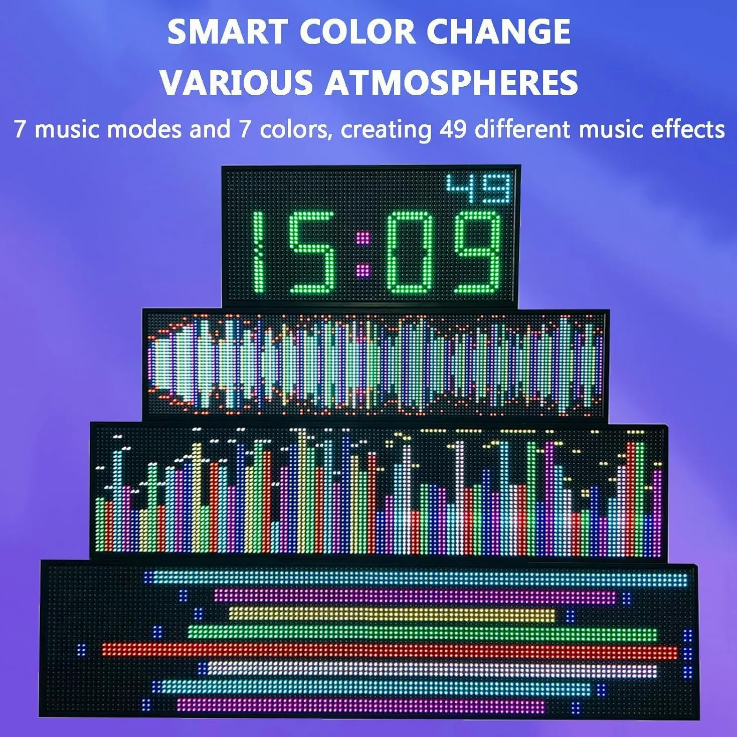 Analizzatore di spettro musicale a LED con telecomando wireless, doppio canale, microfono integrato per feste, studi, sale giochi