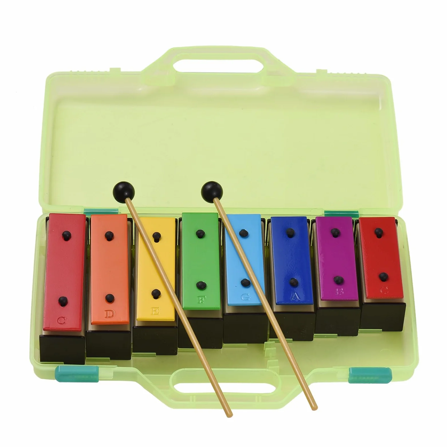 xilofono ​Legno Risonatore A Campana con Piastra Metallica Rimovibile Glockenspiel Colorato A 8 Note con Mazzuolo in Plastica