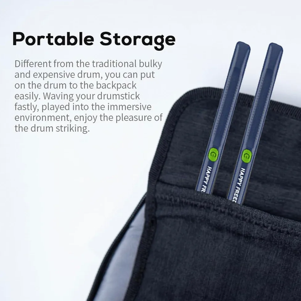 Set di batteria elettronica virtuale, set di bacchette ad aria, bacchette elettriche, batteria ad aria con bacchette, pedali, Bluetooth e 8 suoni, macchina elettrica da tavolo per batteria