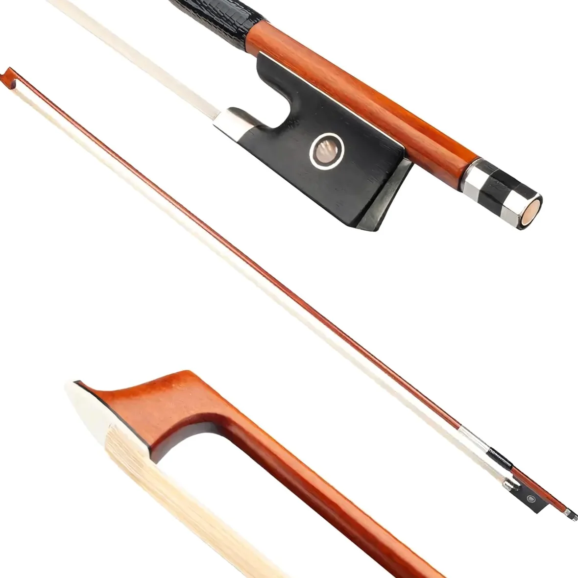 Professional 4/4 archetto in pernambuco Nasetto in ebano violino Arbor crine di cavallo bianco 4/4 Brazilwood