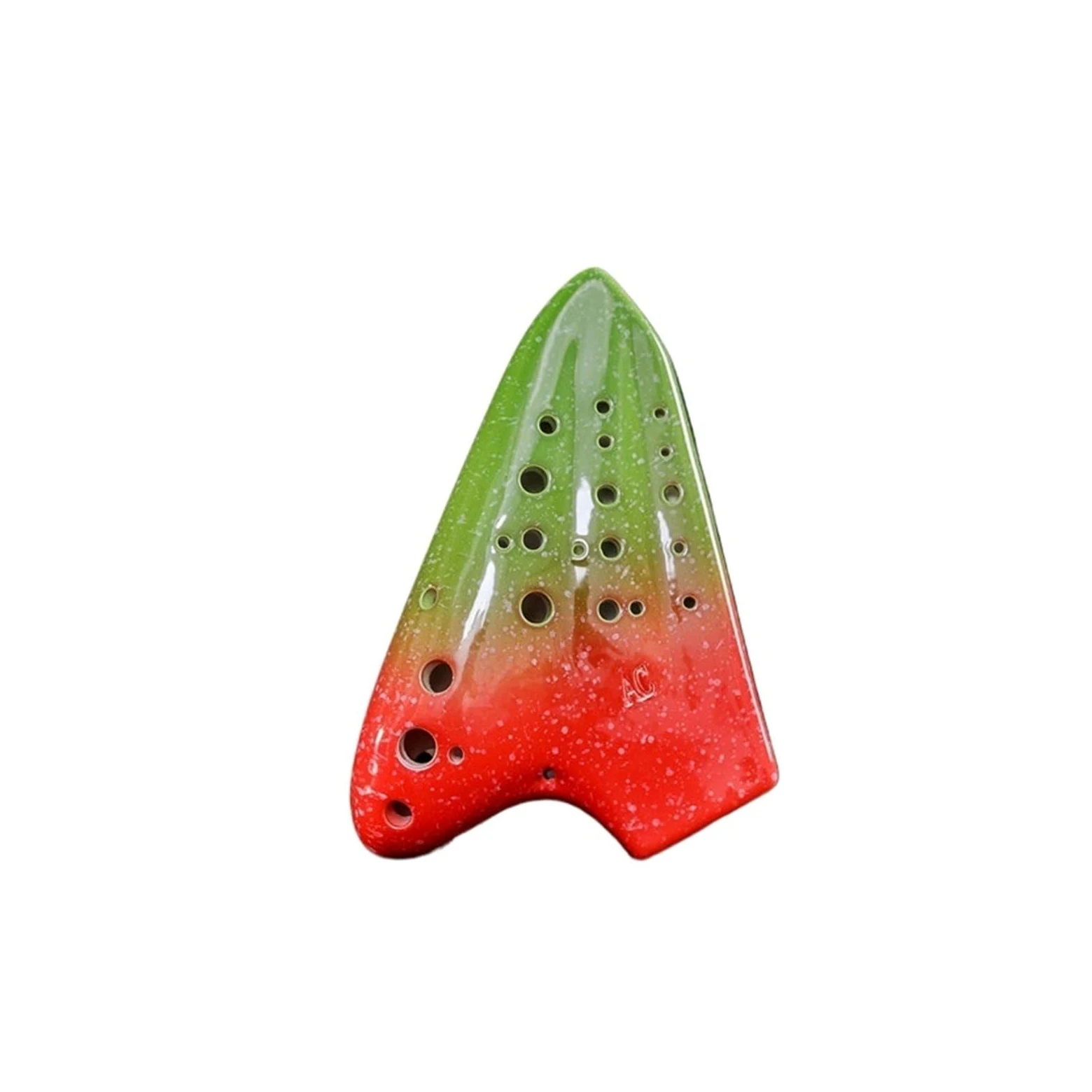 Ocarina A Tre Canne Colorata Strumento A Fiato Professionale Per Principianti Tonalità AC(Red green)