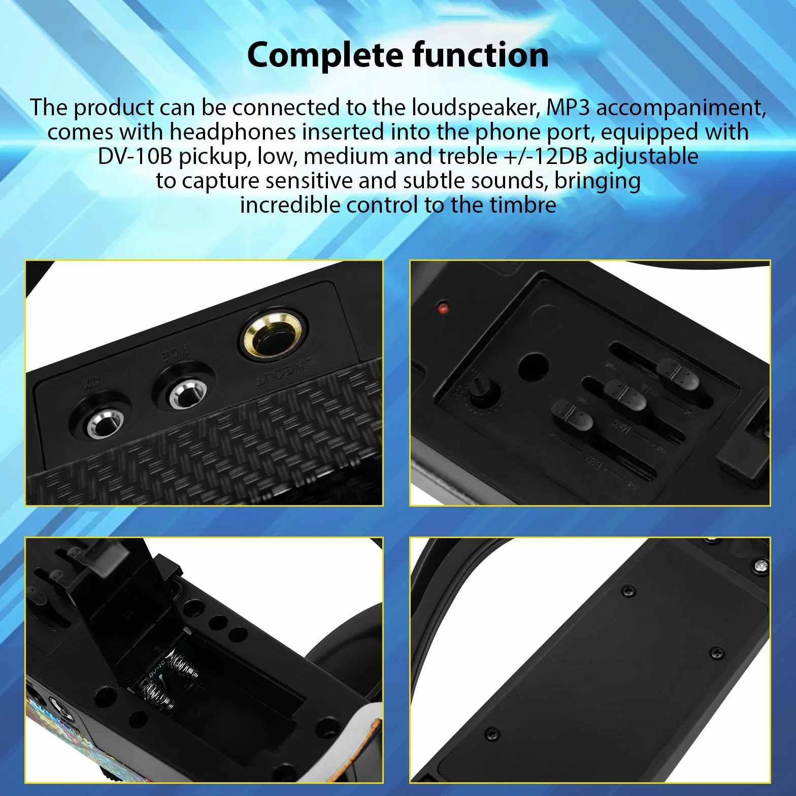 4/4 Violino Full Size Set in Fibra di Carbonio Violino Elettrico Silenzioso Professionale per Principianti Studenti Studenti della Scuola Spalla con Cuffie Cavi di Collegamento Spalline Kit