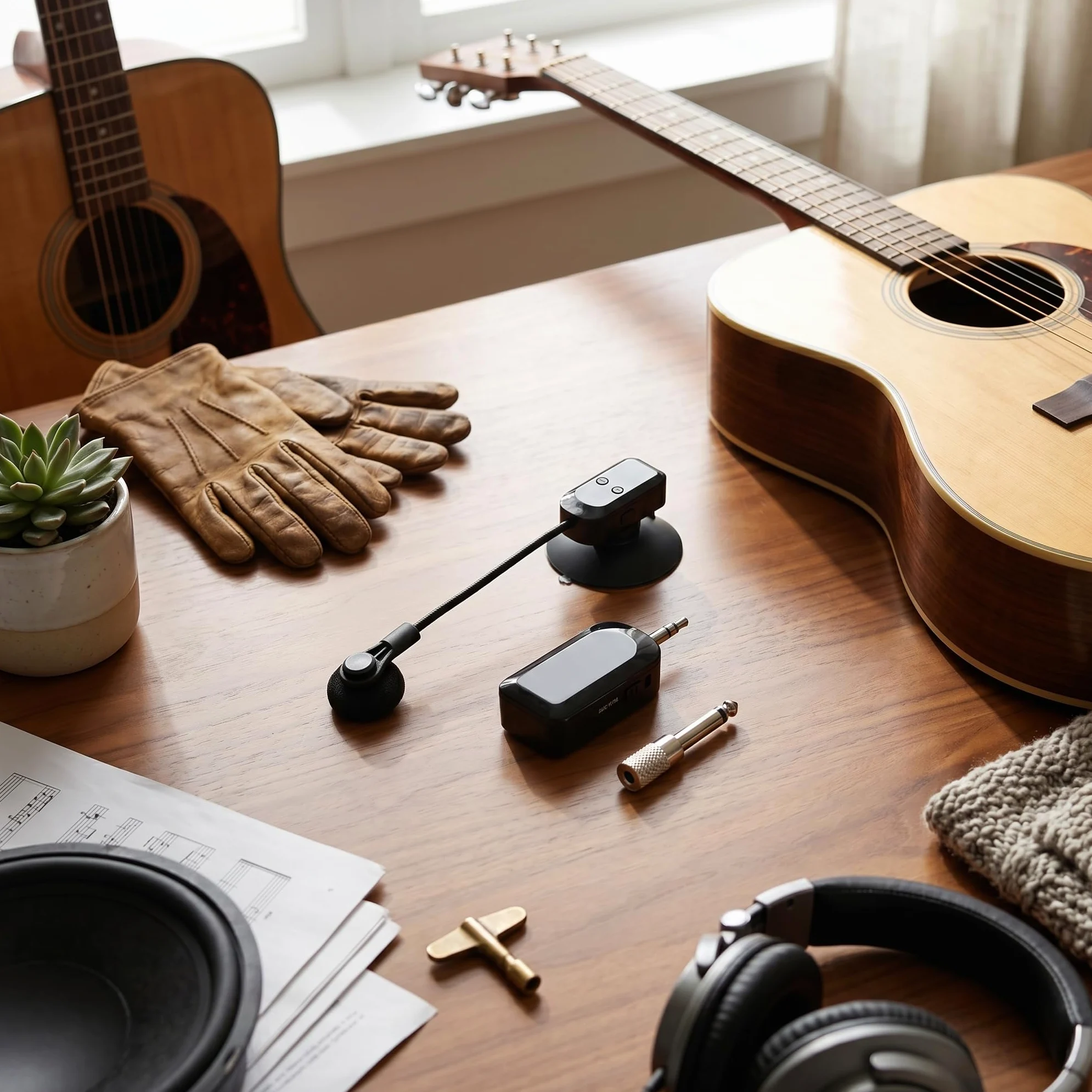Cocoarm Microfono per Strumenti Wireless, Microfonico Portatile 2.4G per Chitarra, Violino e Fisarmonica con Acquisizione Accurata del Suono e Portata Wireless di 100 Piedi