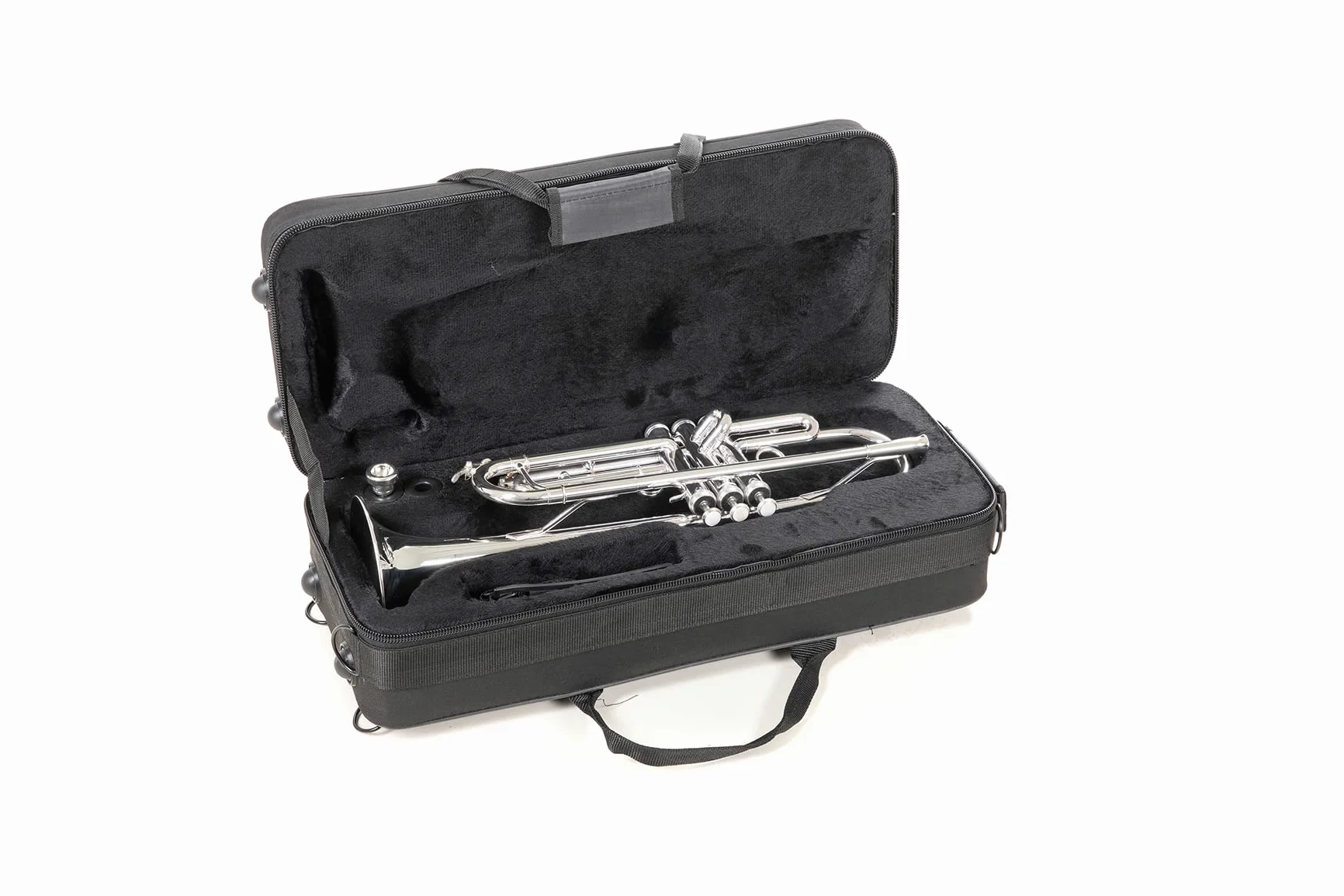 Roy Benson Bb Trumpet TR-202S (costruzione in ottone resistente, con custodia rettangolare leggera, set di zaini, valvole in acciaio inossidabile di qualità superiore), placcata in argento.
