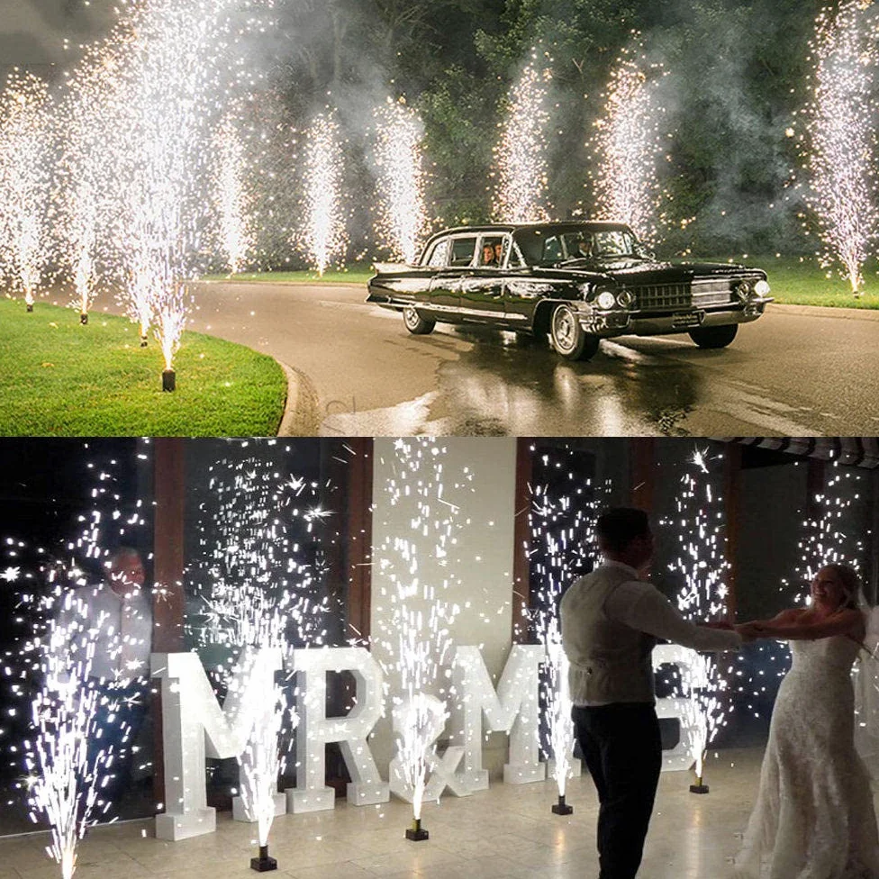 Accenditore Per Fuochi D'Artificio A Freddo, Ricevitore 12 Cues + Telecomando Senza Fili, Mini Fontana Per Fuochi D'Artificio Freddi, Sistema Pirotecnico Con Scintilla Per Matrimoni, Con Valigia