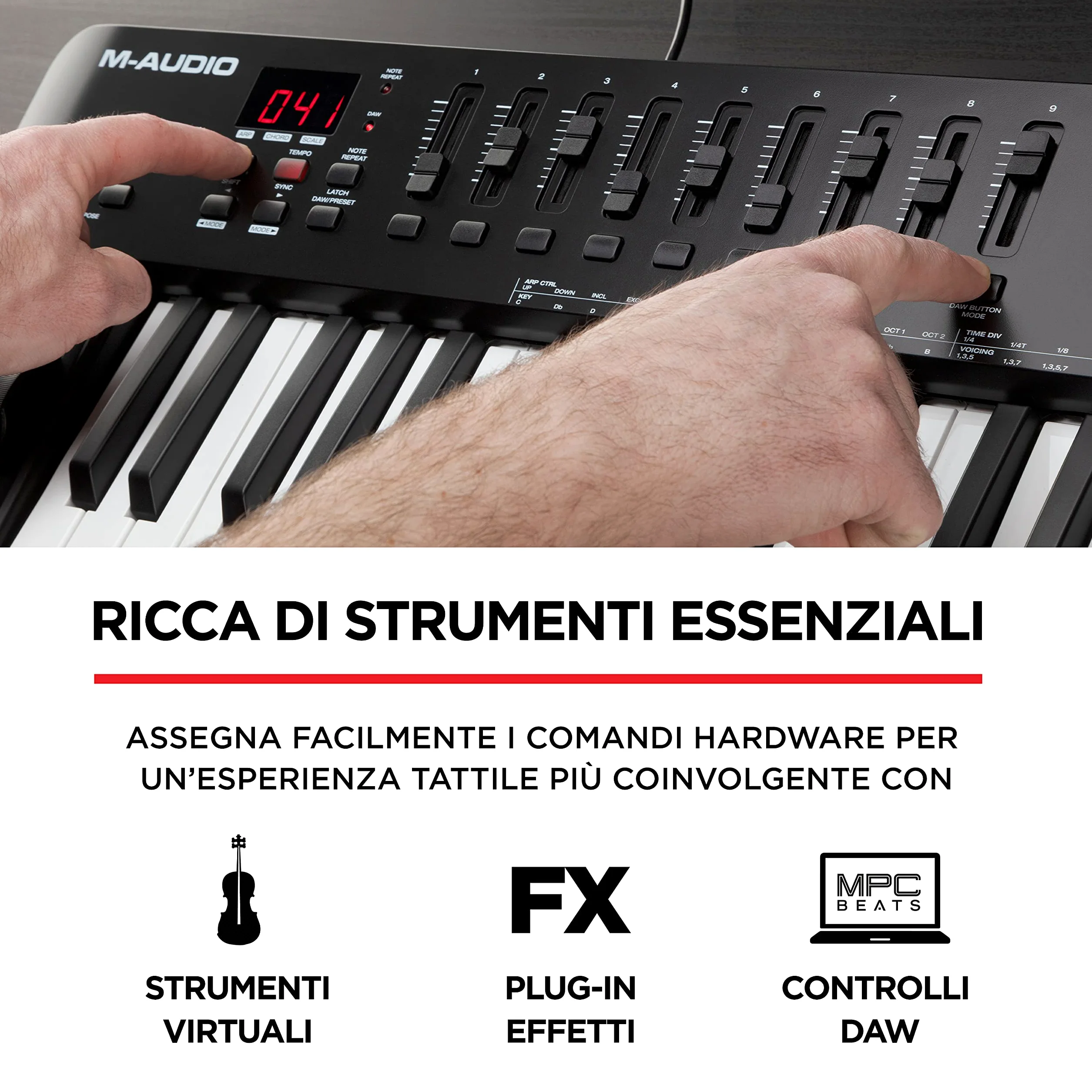 M-AUDIO Oxygen 49 (MKV) - Tastiera-controller USB MIDI a 49 note con pad Beat, Smart chord, modalità Scale, arpeggiatore e pacchetto Native Instruments Sound (integrazione NKS)