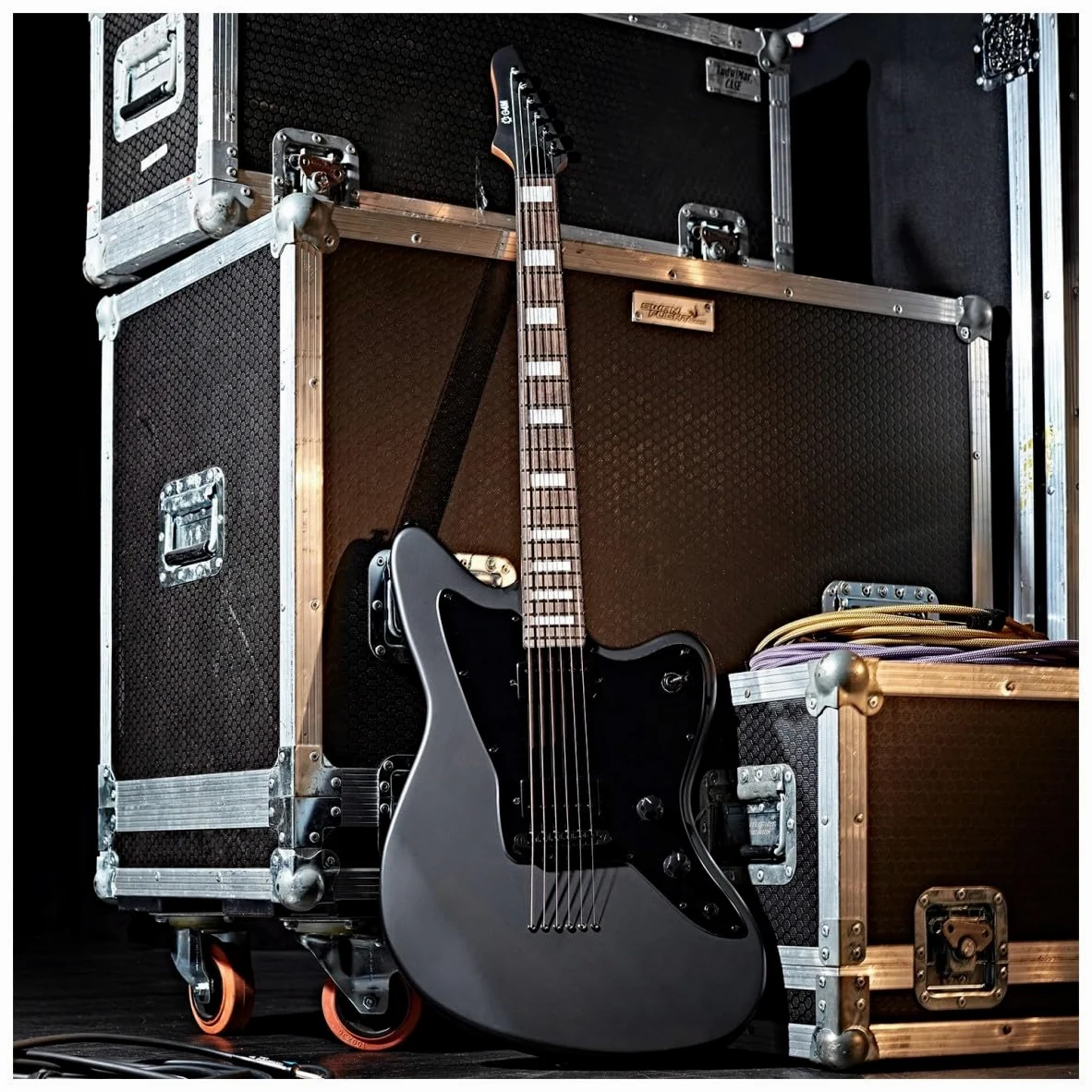 G4M 638 Flicorno soprano baritono chitarra elettrica, Neroout | Manico Acero Tostato 27" Ideale per Accordature Basse, Bassi Equilibrati con Corde .013-.062, Doppi Humbucker Ceramici