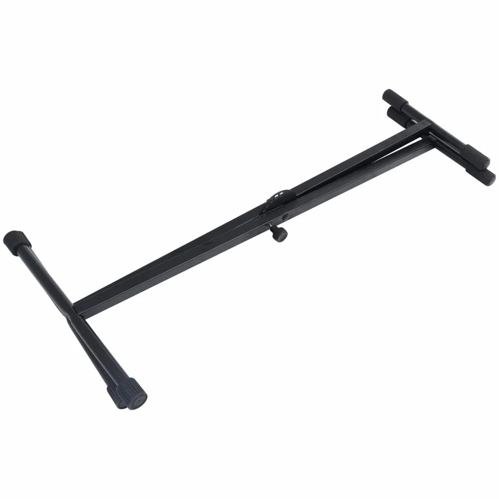 vidaXL Supporto per Tastiera Set con Sgabello Gambe Sostegno Base Appoggio Seduta Porta Pianola Stand Accessori Musica Strumenti Nero