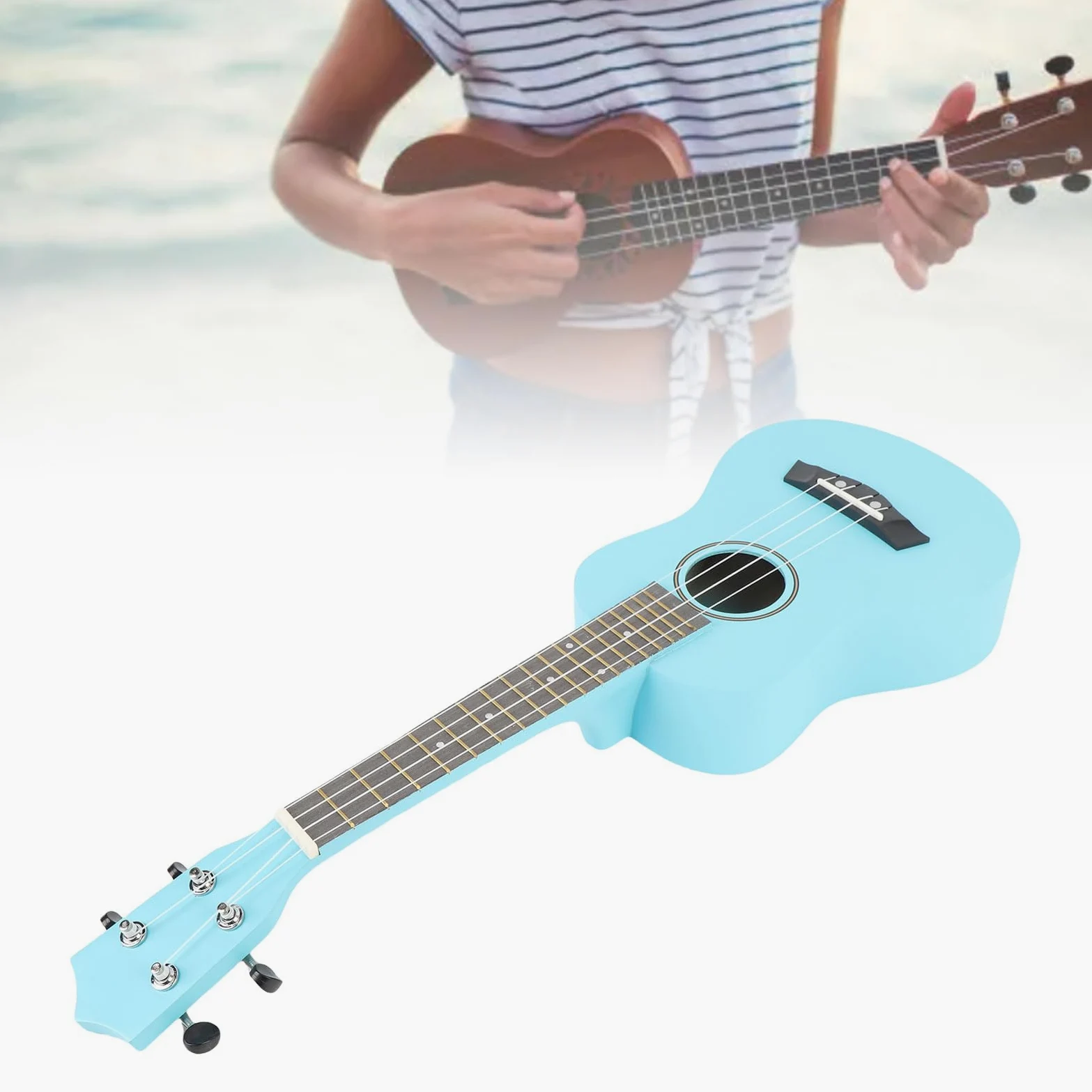 Asixxsix Ukulele per principianti, Ukulele per principianti, da concerto facile da usare, con custodia morbida, tracolla, corde in nylon e accordatore