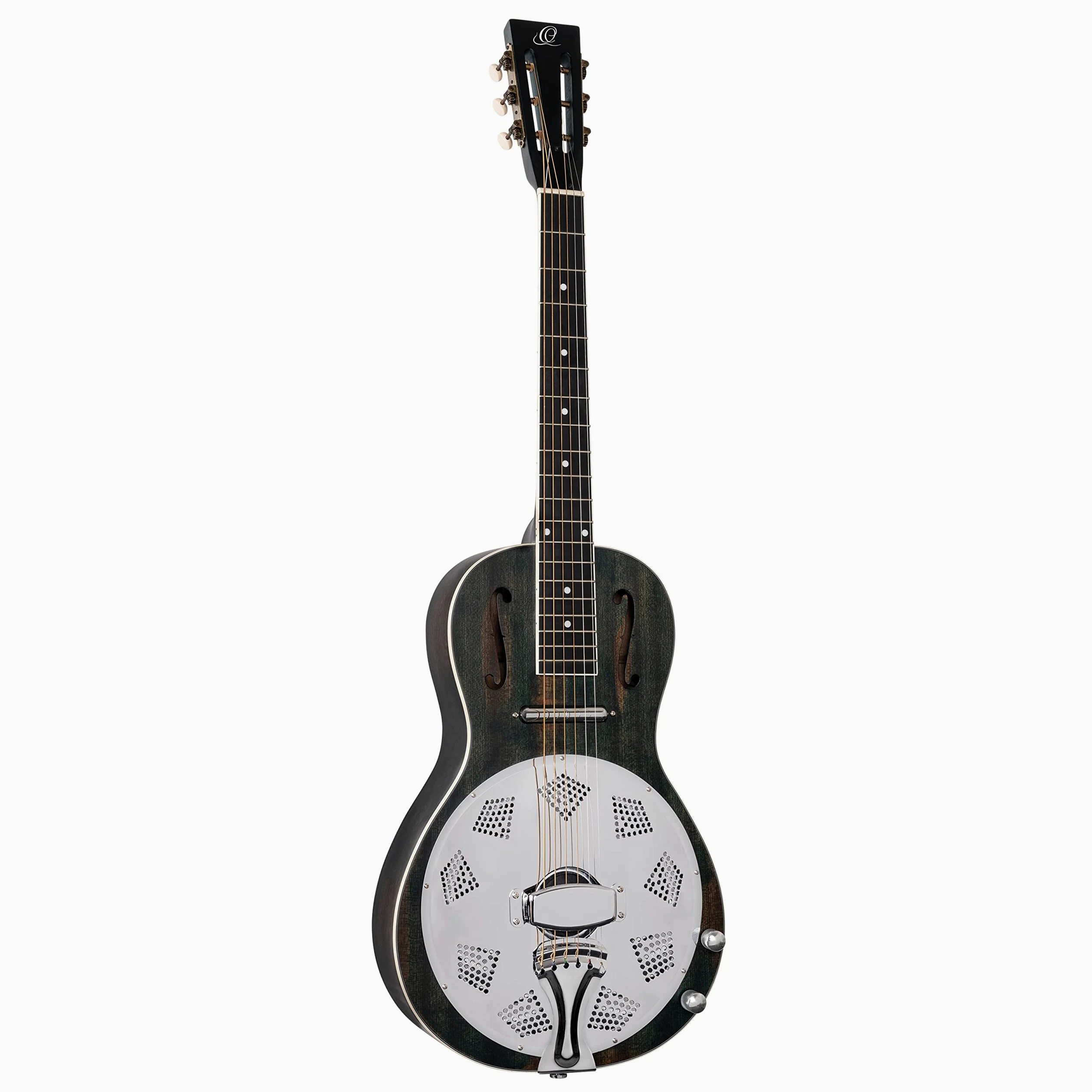 Ortega Guitars Chitarra vintage risonatrice – Americana Series – Elettroacustica con Lipstick Pickup – Legno di mogano con finitura satinata Distressed (RRG30E-DD)