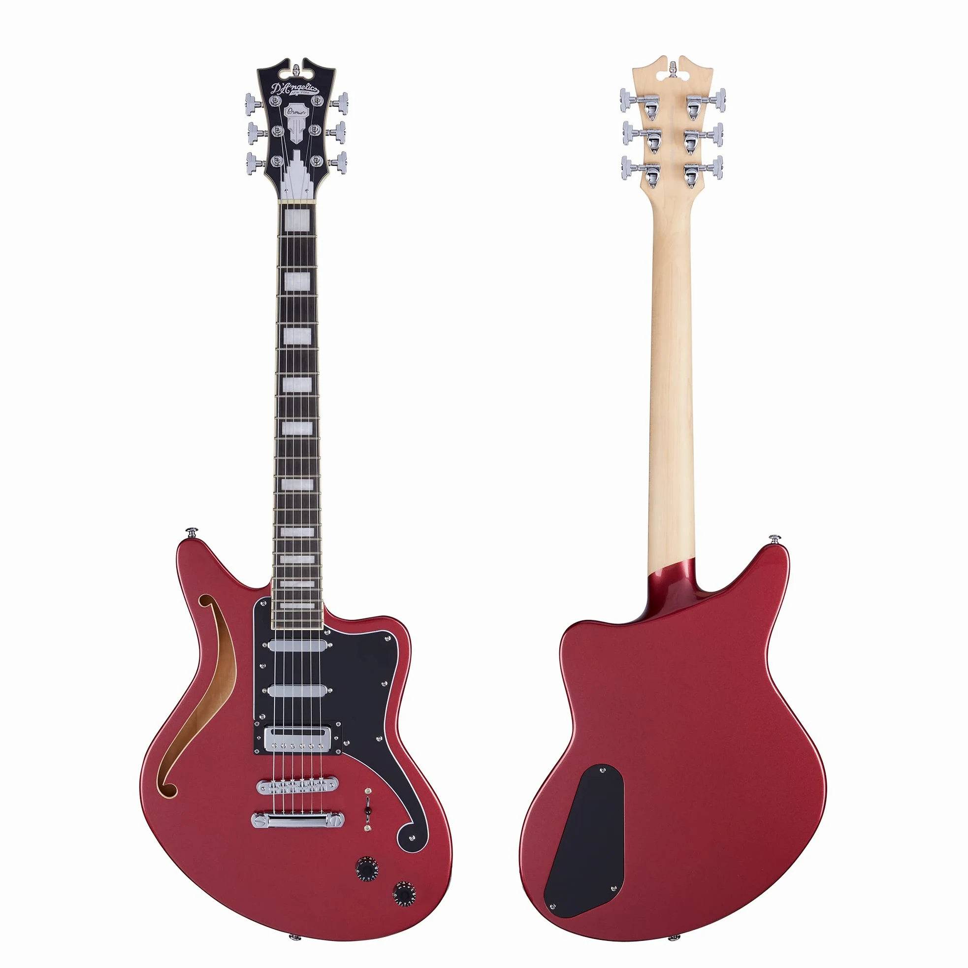 D'Angelico Premier Bedford SH Oxblood Semi-Acoustic Guitar with Gig Bag