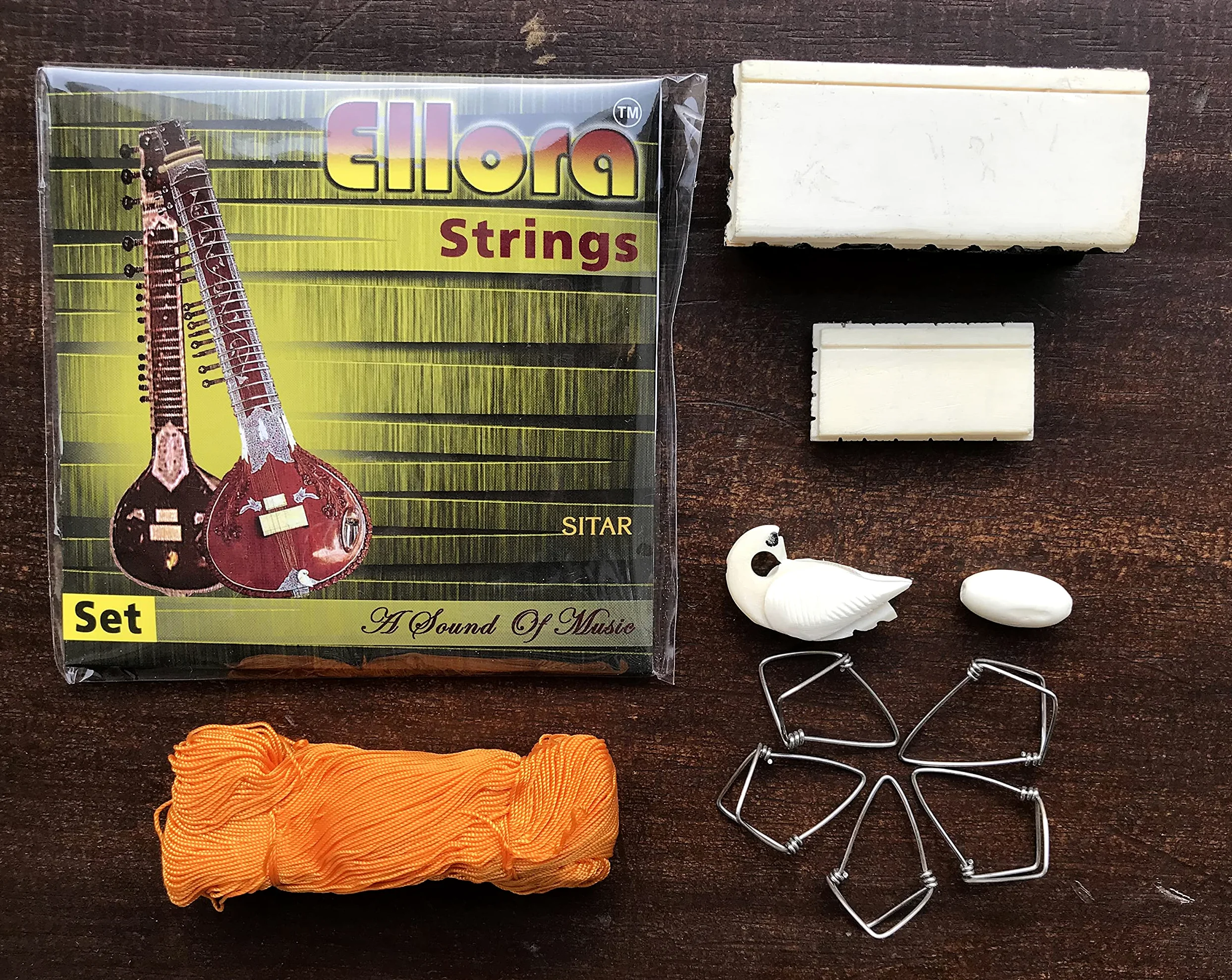 Sitar Accessori Corde Ponte Mizrab filo tuning perline tutto in uno