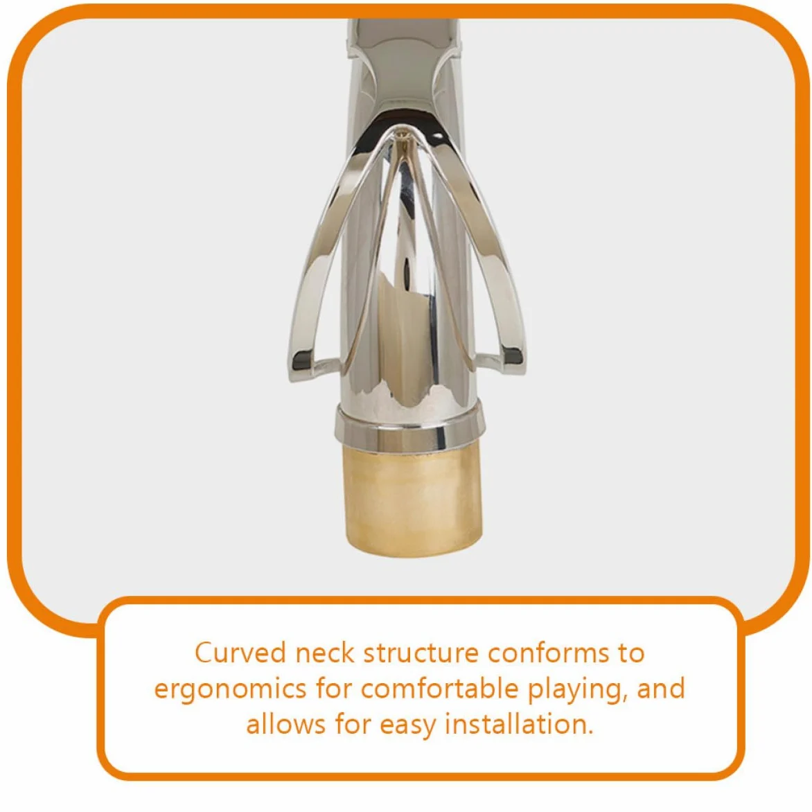 SUPVOX Collo Curvato per Sax Tenore in Ottone Argentato da 27,5mm Suono Chiaro e Brillante, Facile da Installare, Accordatura in Si Bemolle per Sax Tenore