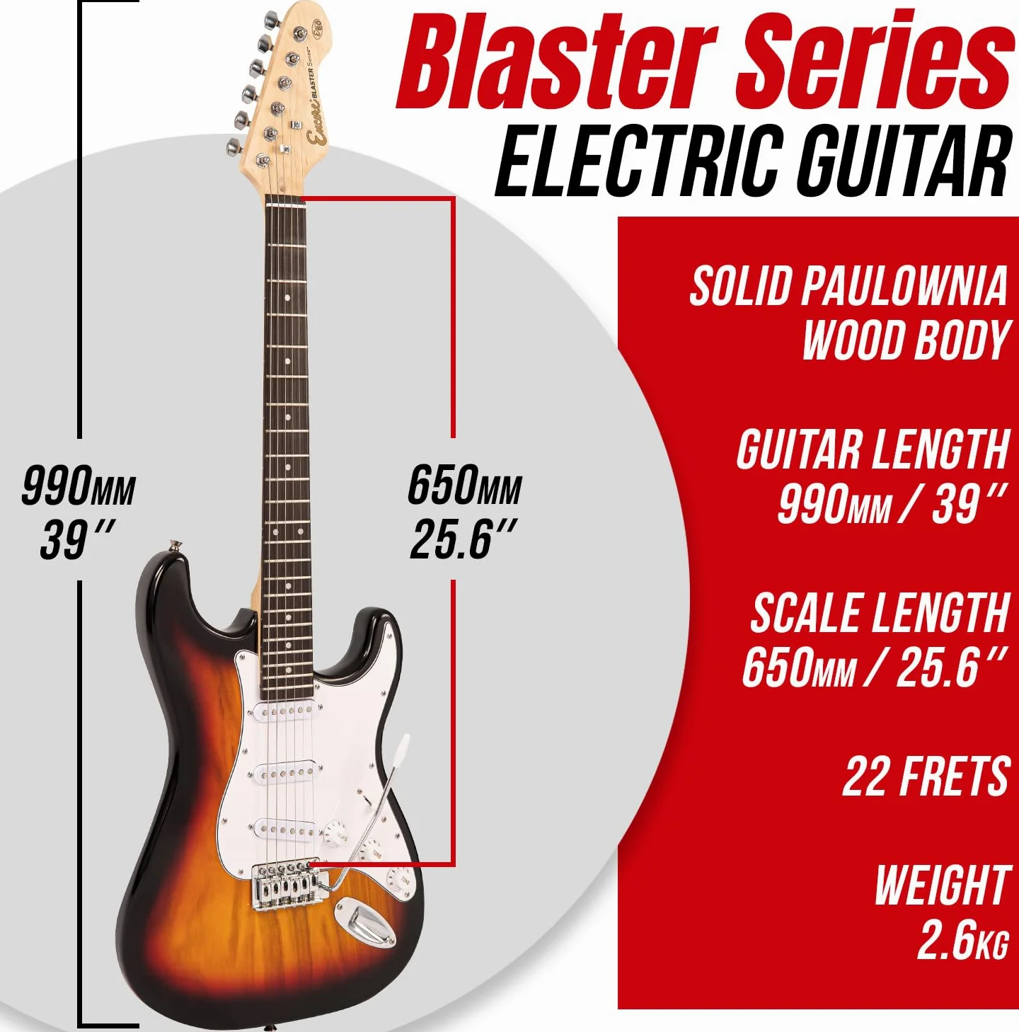 Encore Blaster E60 - Chitarra elettrica, Sunburst