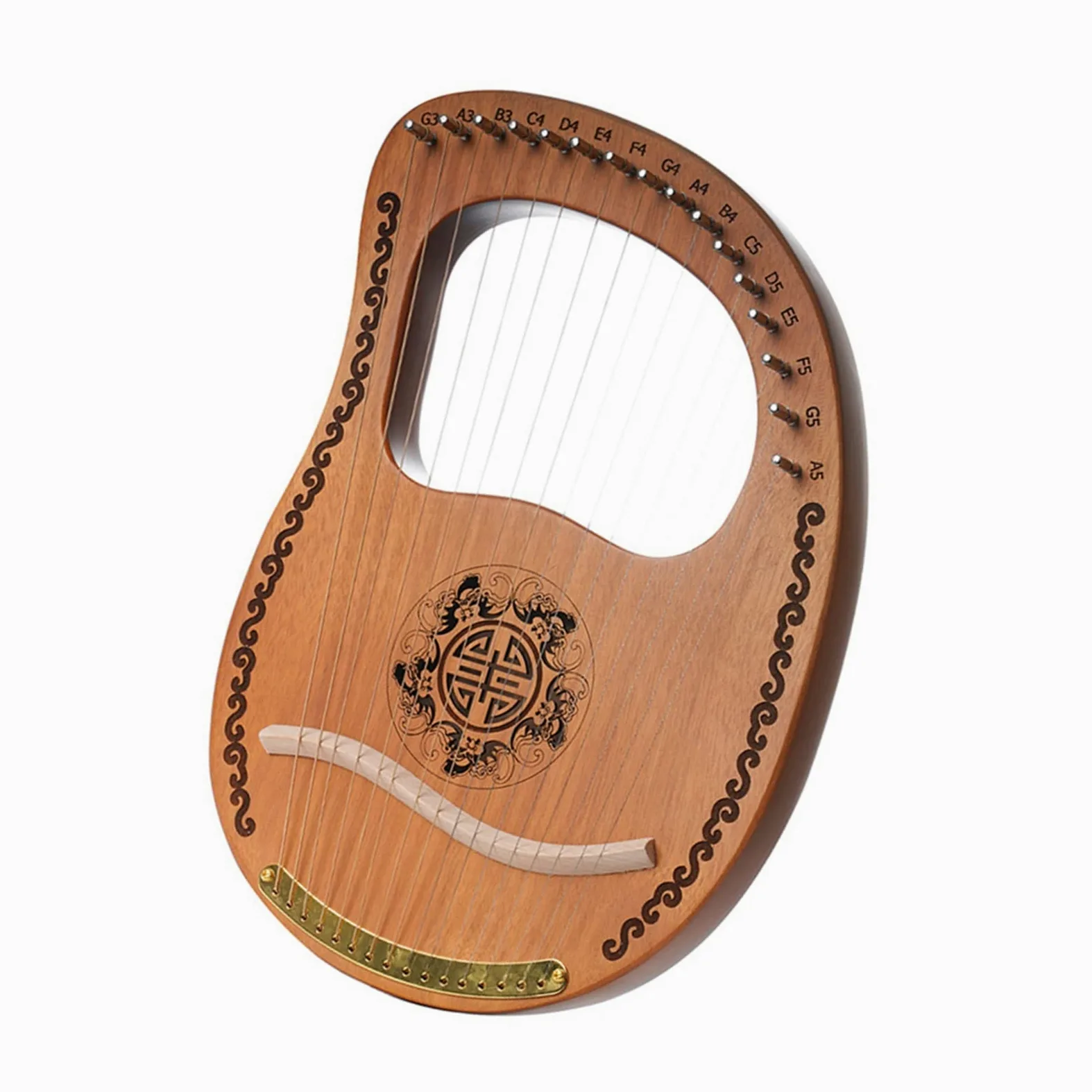 Lyre Harp Strumento Musicale A Lira Portatile Arpa A 16 Corde con Ceppo A Scatola A 16 Corde