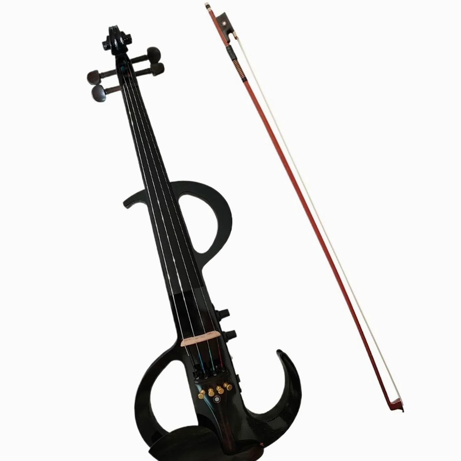Professionisti Violino Principiante Di Violino Elettronico Nero Che Suona Lo Strumento Violino Da Palco
