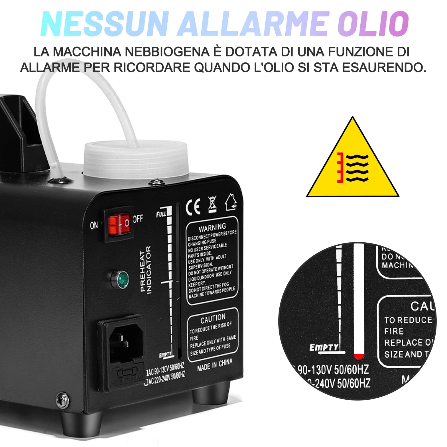 TAKRINK Macchina del Fumo, 900W Macchina del Fumo di Nebbia con 8 Luci LED 16 Colori RGB e Telecomando Wireless, Macchina della Nebbia per il Matrimonio Halloween Natale