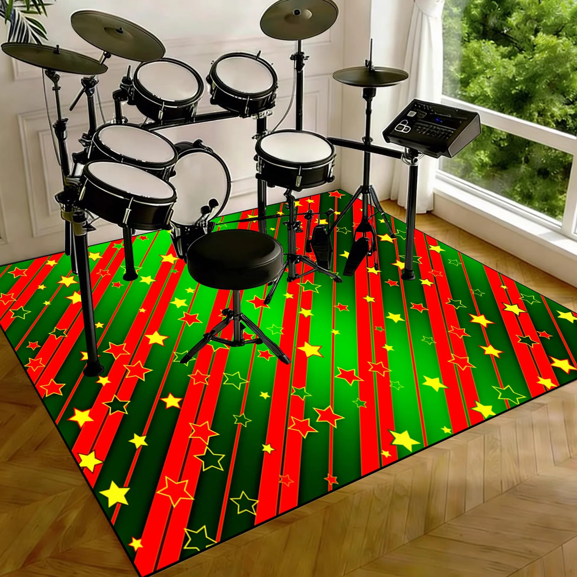 Tappeto per Batteria Professionale Tappeto a Tamburo Tappetino Insonorizzato per Batterie elettroniche Rullante Acustica Snare Drum Grancassa Strumenti Musicali Coperta Antiscivolo 230 x 180 cm