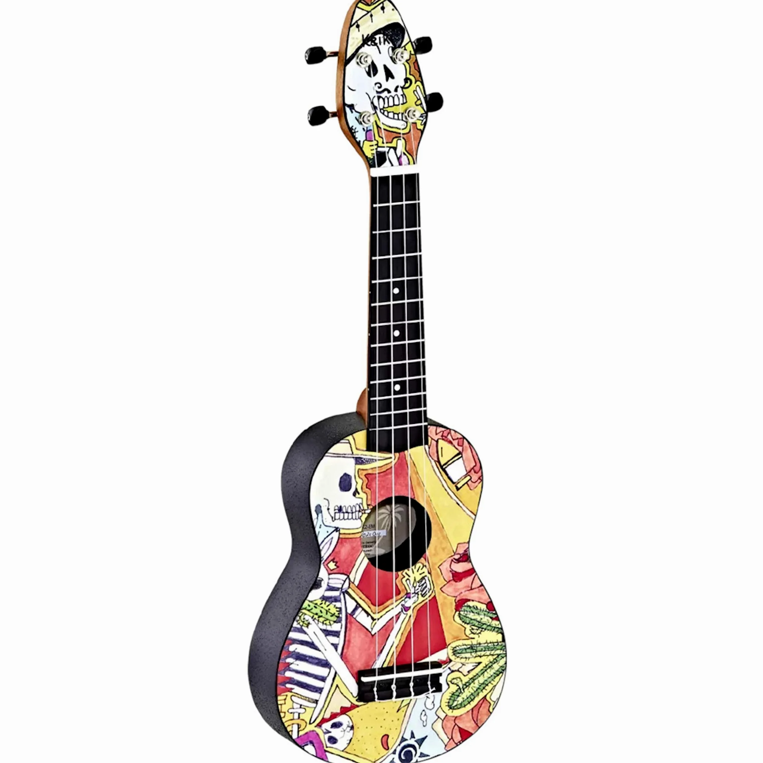 Ortega Guitars Ukulele Soprano Acustico – Keiki K2 Series – Accessori Inclusi – Agathis / ABS, El Muerto (K2-EM)