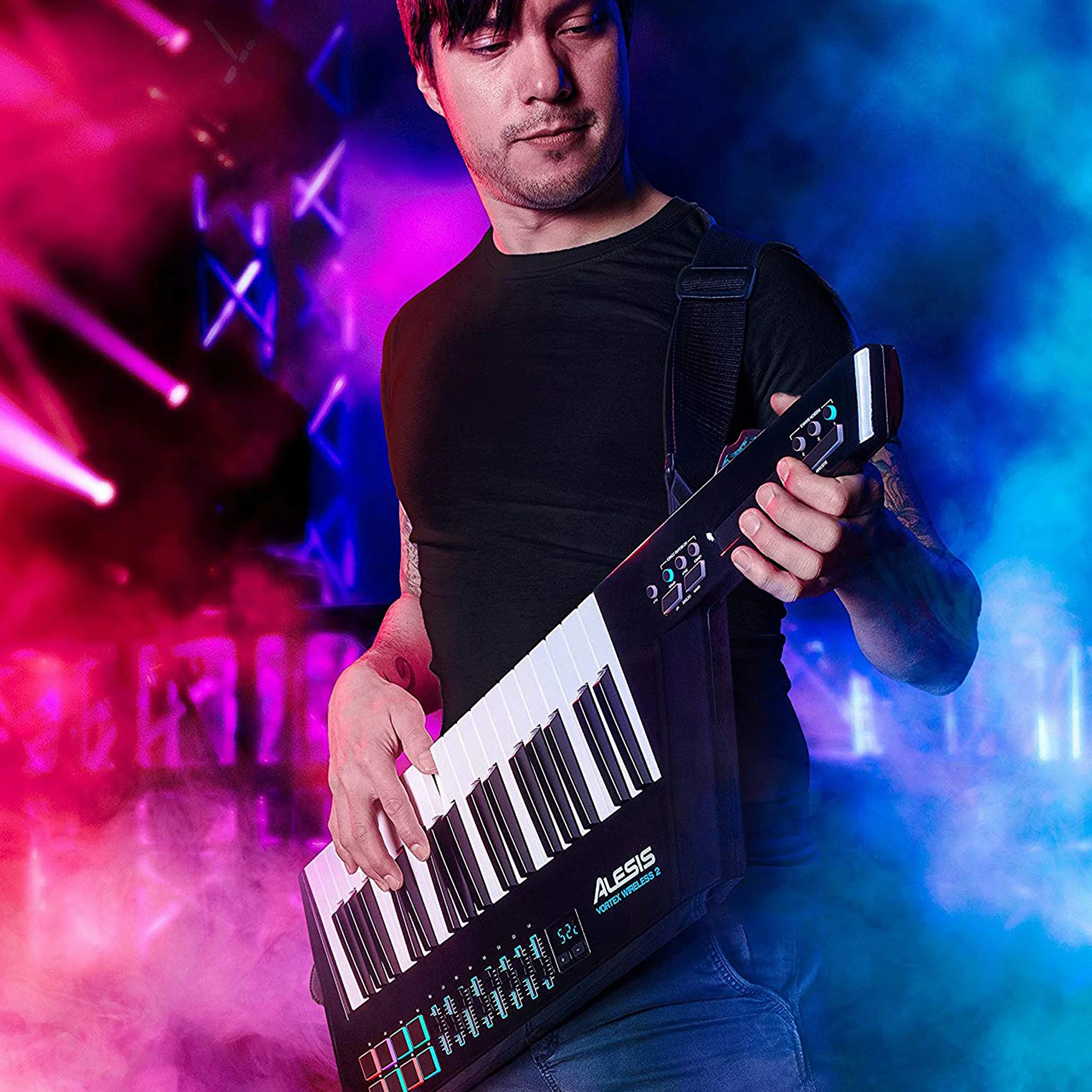Alesis Vortex Wireless 2 - Keytar Controller MIDI USB Wireless con Tasti e Pad Sensibili alla Dinamica e Suite Software Professionale