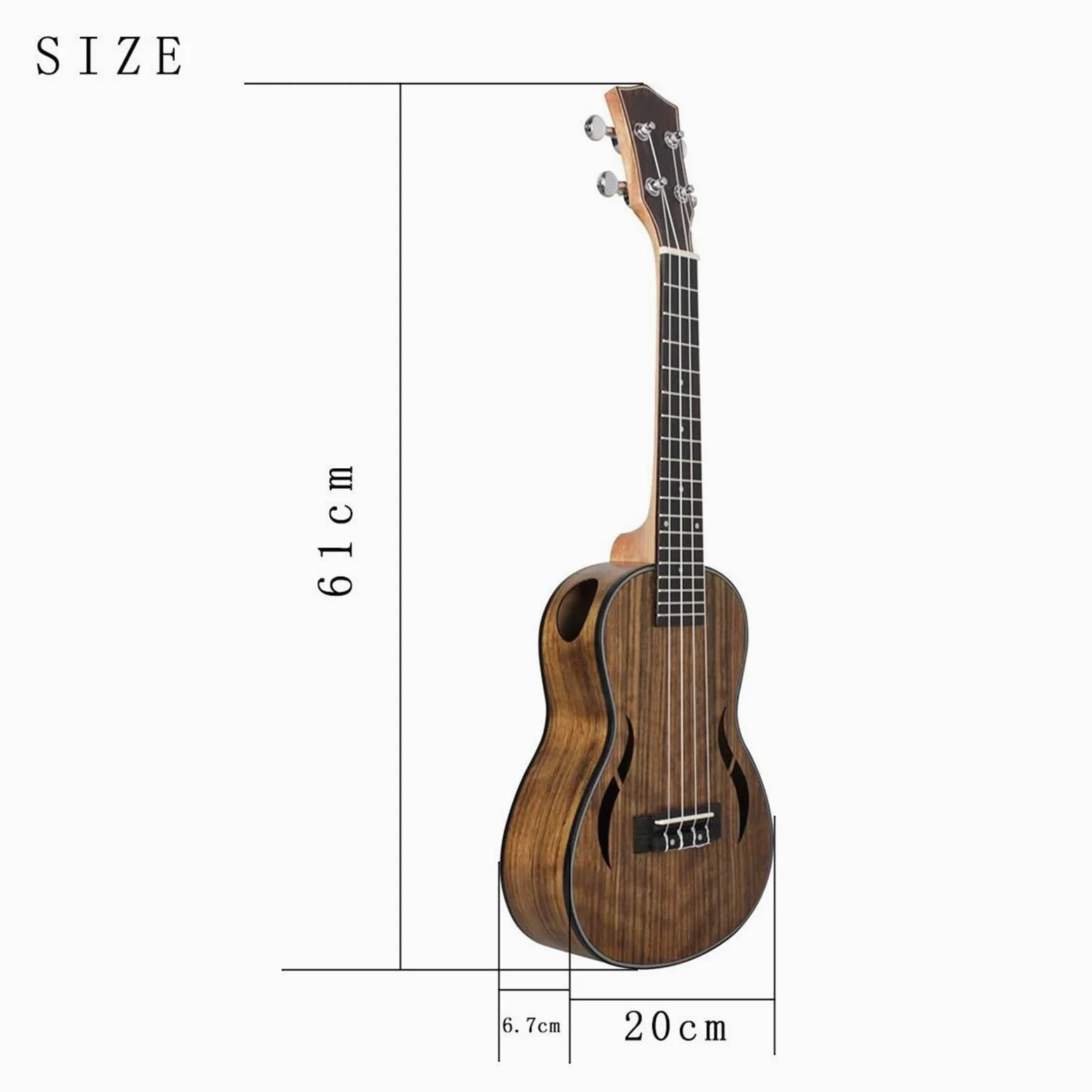 Ukulele Per Adulti Ukulele A 4 Corde In Noce Da 23 Pollici Con Capotasto E Plettri Per Accordatore(UK2360)